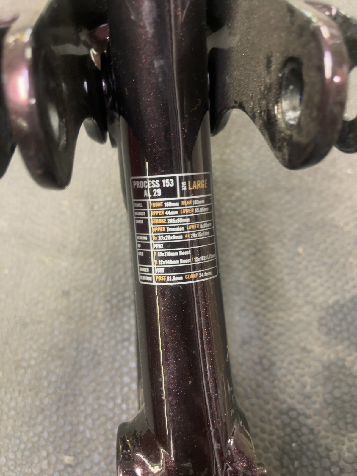 Kona Mountain Bike Frame Process 153 AL 29 Used Large