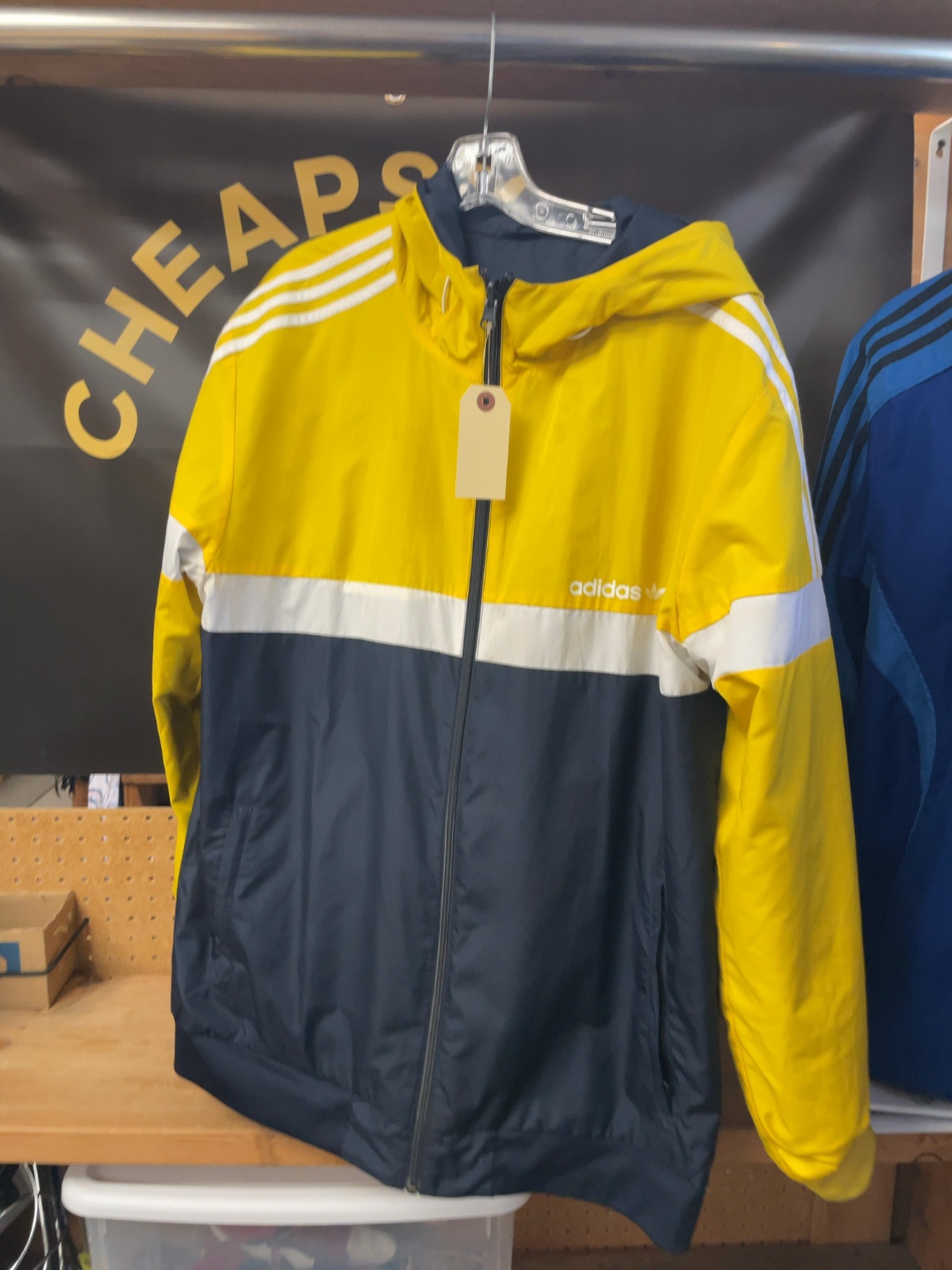 Adidas Size L Reversible Hooded Windbreaker Jacket
