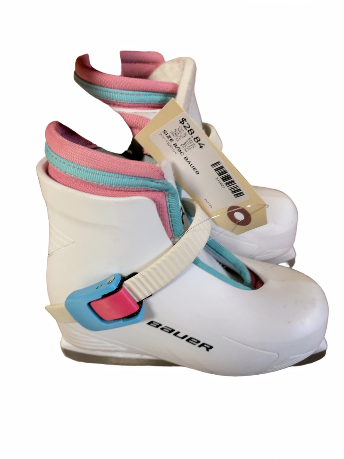 Bauer Size 8/9C Recreational Ice Skates White/Pink