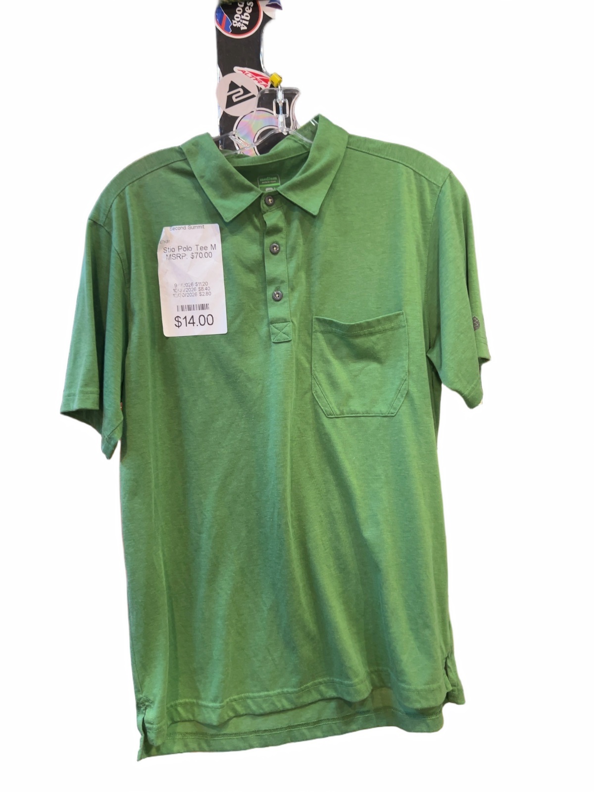 Stio Short-Sleeve Polo Shirt Green Good M - image 1