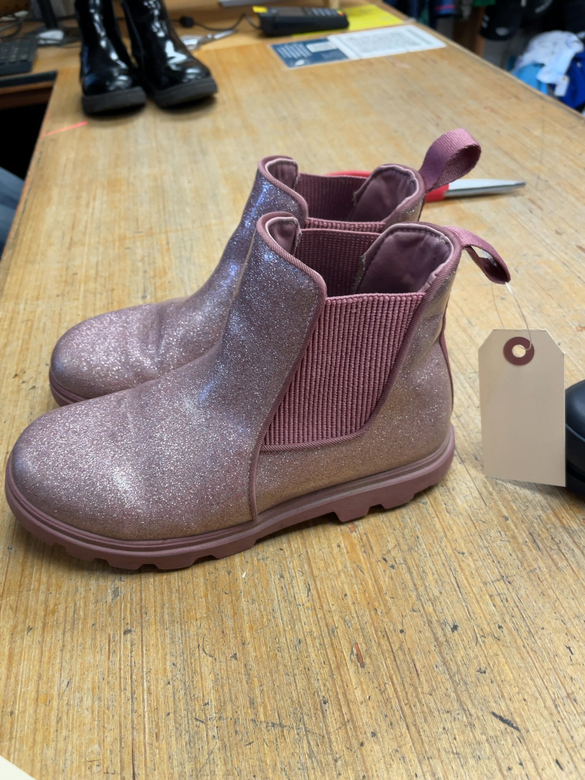 Native Kensington Chelsea Rain Boots Size 3 Pink Glitter