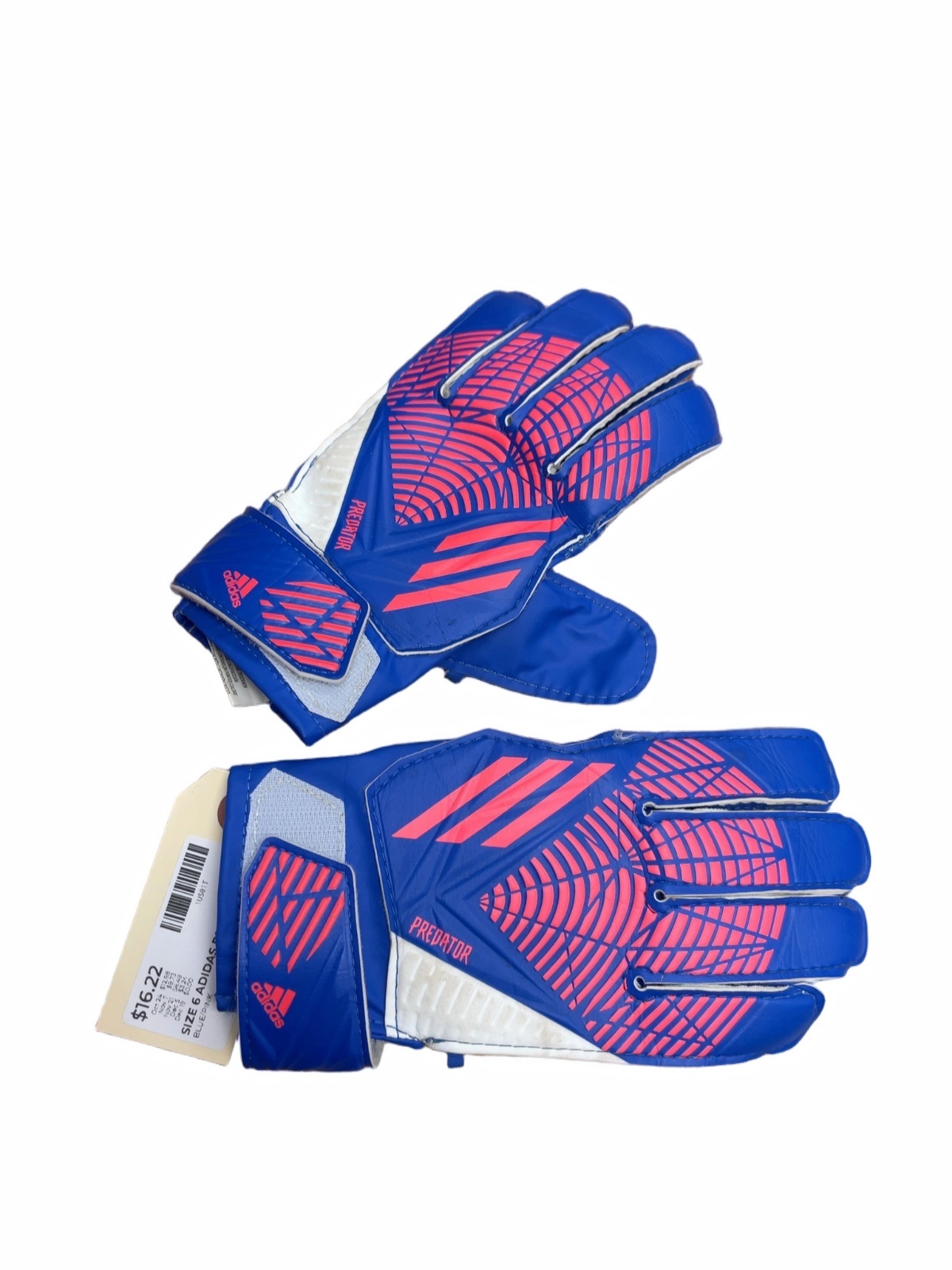 Adidas Predator Size 6 Goalkeeper Gloves Blue/Pink - image 1