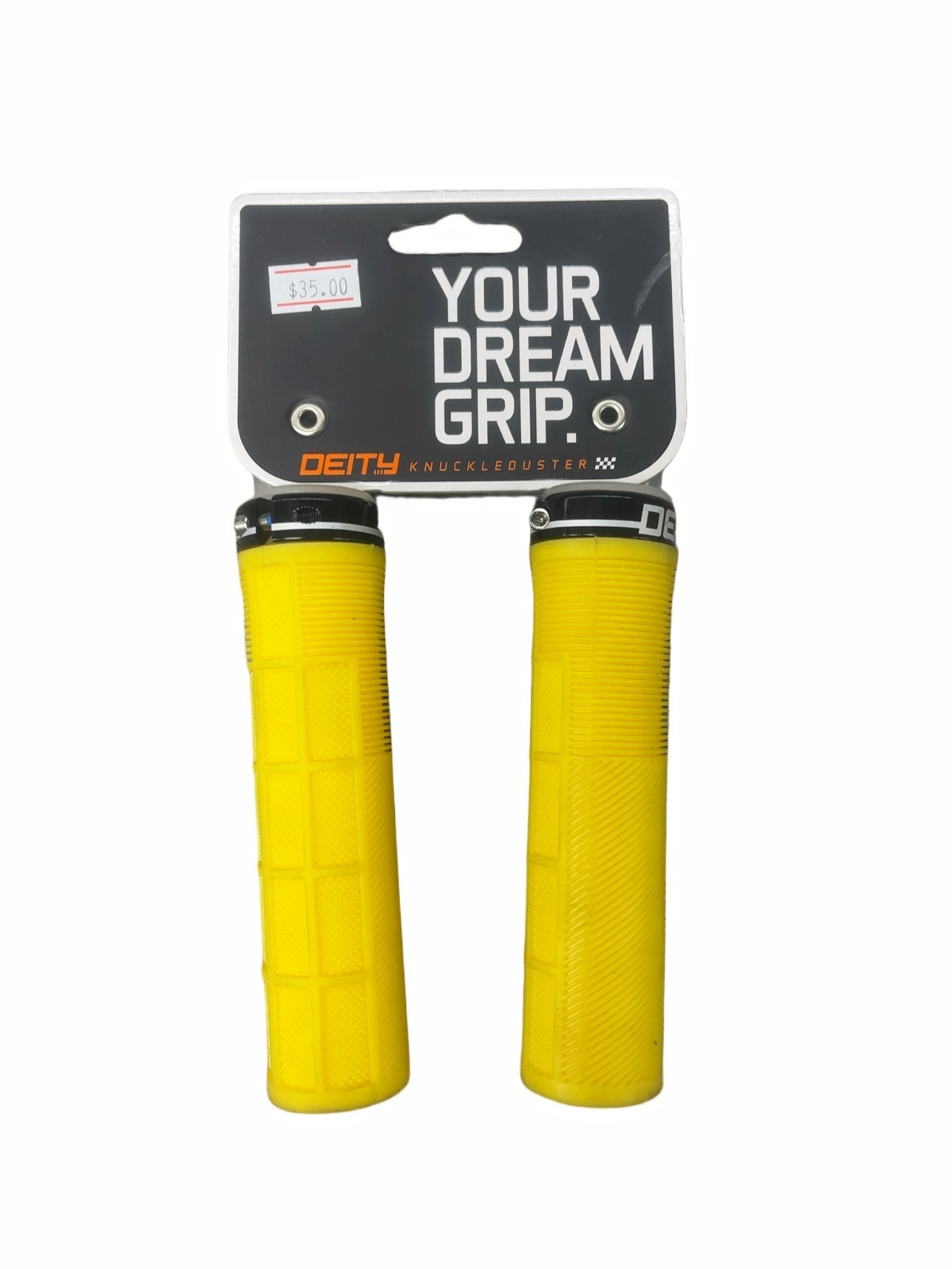 Deity Knuckleduster Lock-On Grips Yellow New