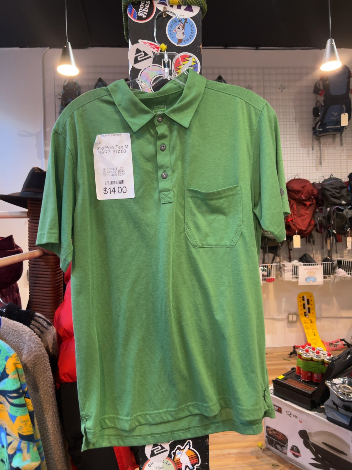 Stio Short-Sleeve Polo Shirt Green Good M