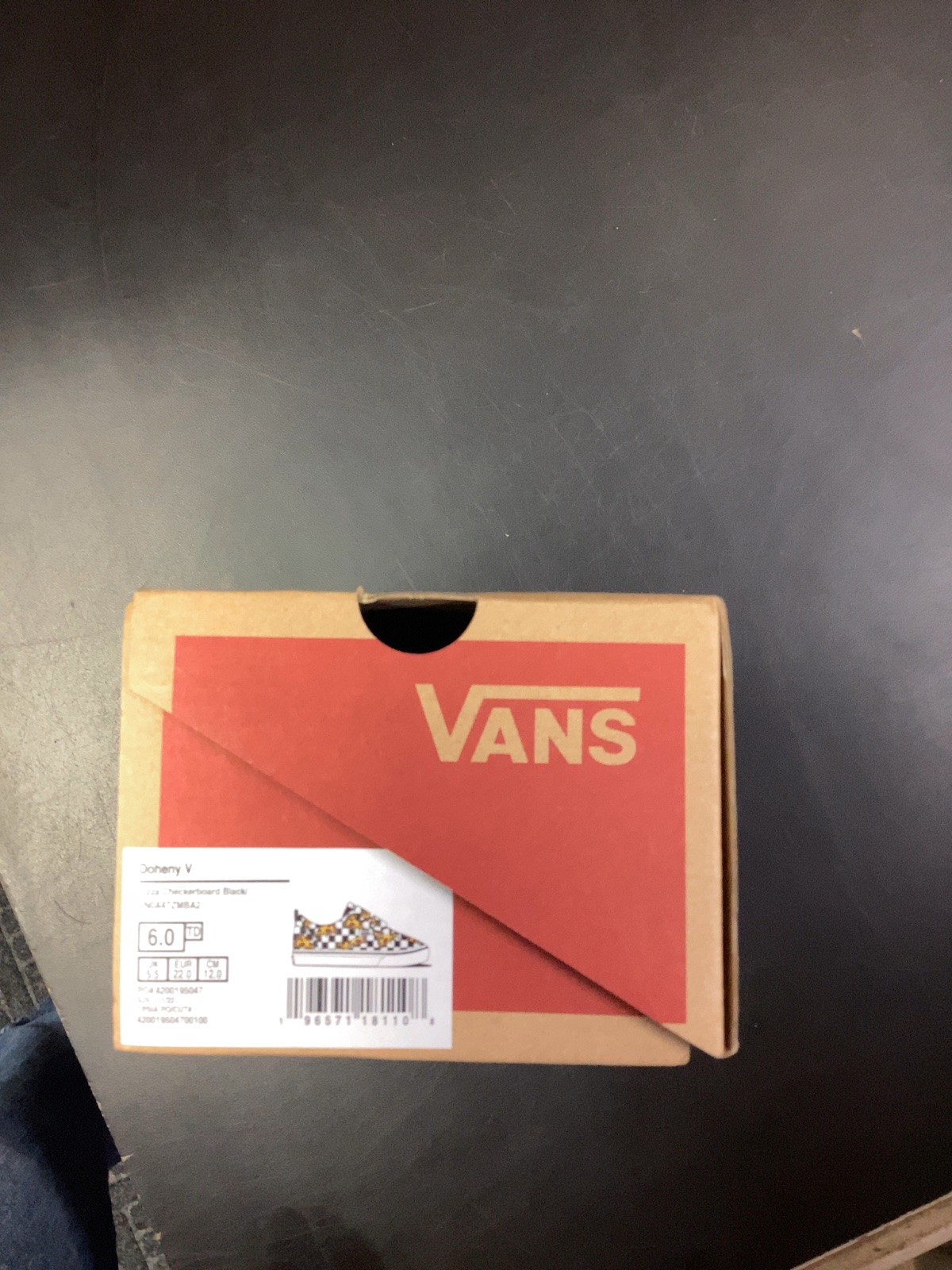 Vans Doheny V Pizza Checkerboard Toddler Shoes Size 6.0