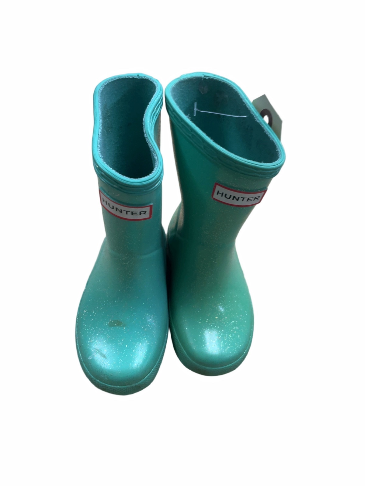 Hunter First Classic Rain Boots Size 6/7C Green Glitter - image 1