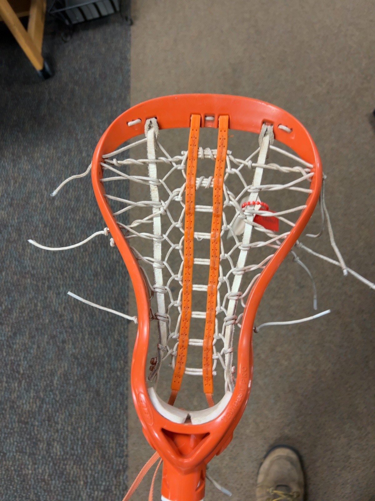 deBeer Soft Feel Lacrosse Stick Orange Silver Good