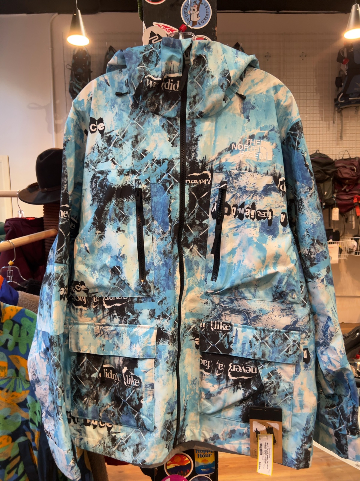 The North Face Dragline Ski Shell Jacket Blue Multi New L