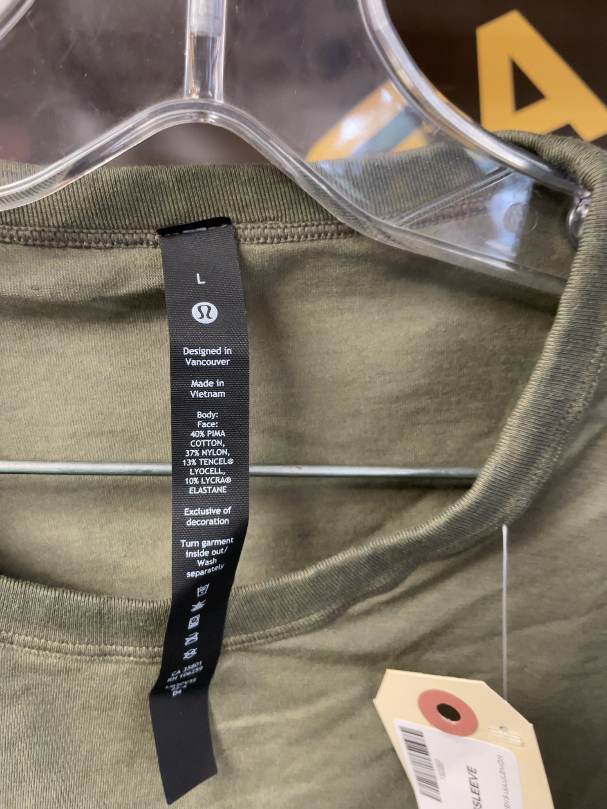 lululemon Size L Long Sleeve Shirt Green