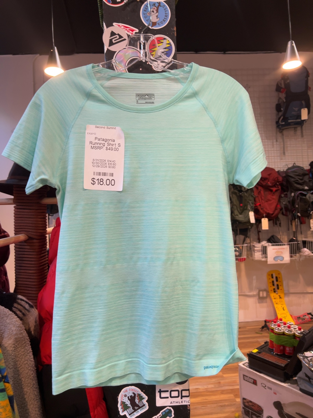Patagonia Capilene Cool Lightweight Running Shirt Mint S