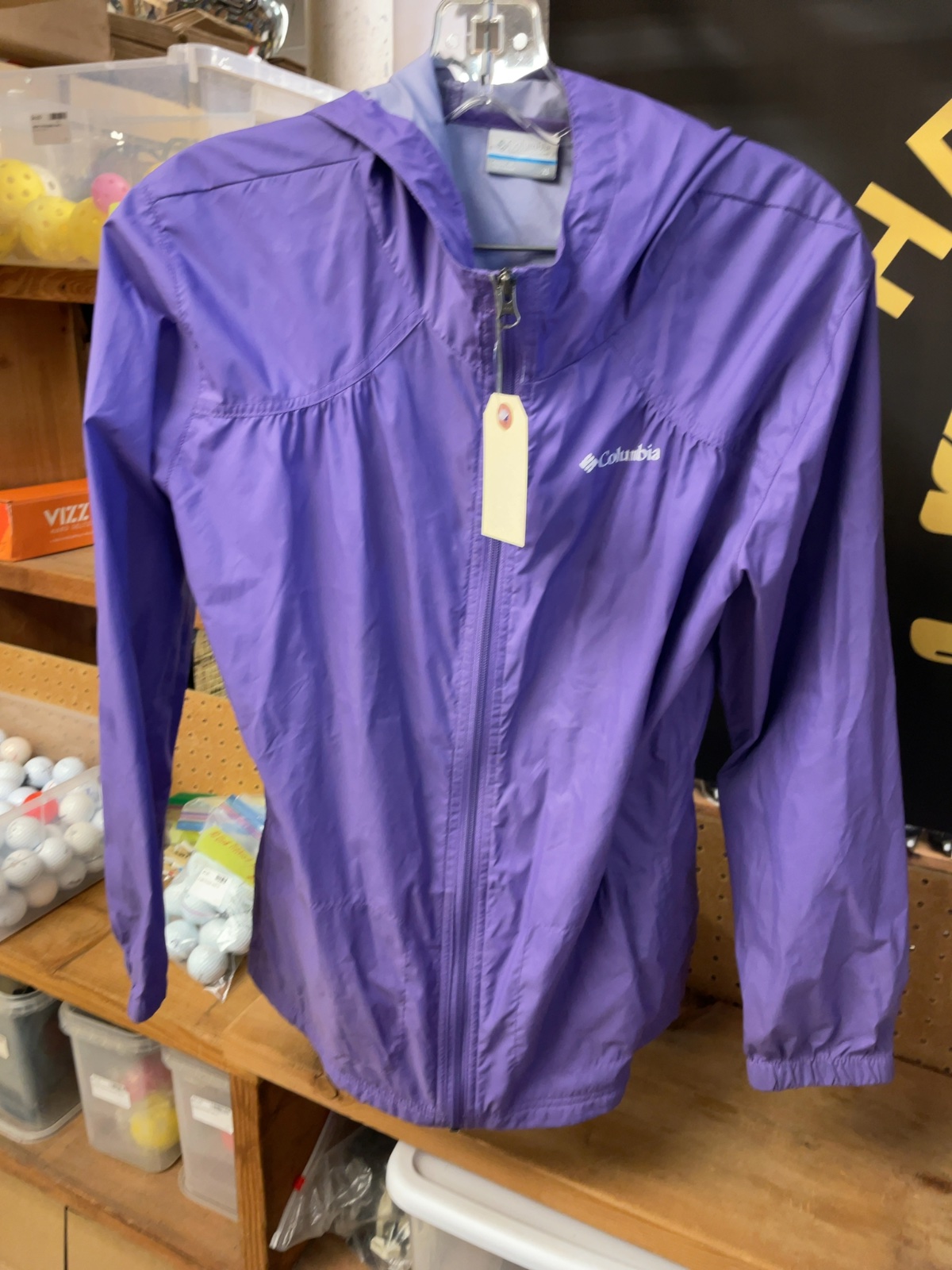 Columbia Hooded Rain Jacket Youth XL Purple