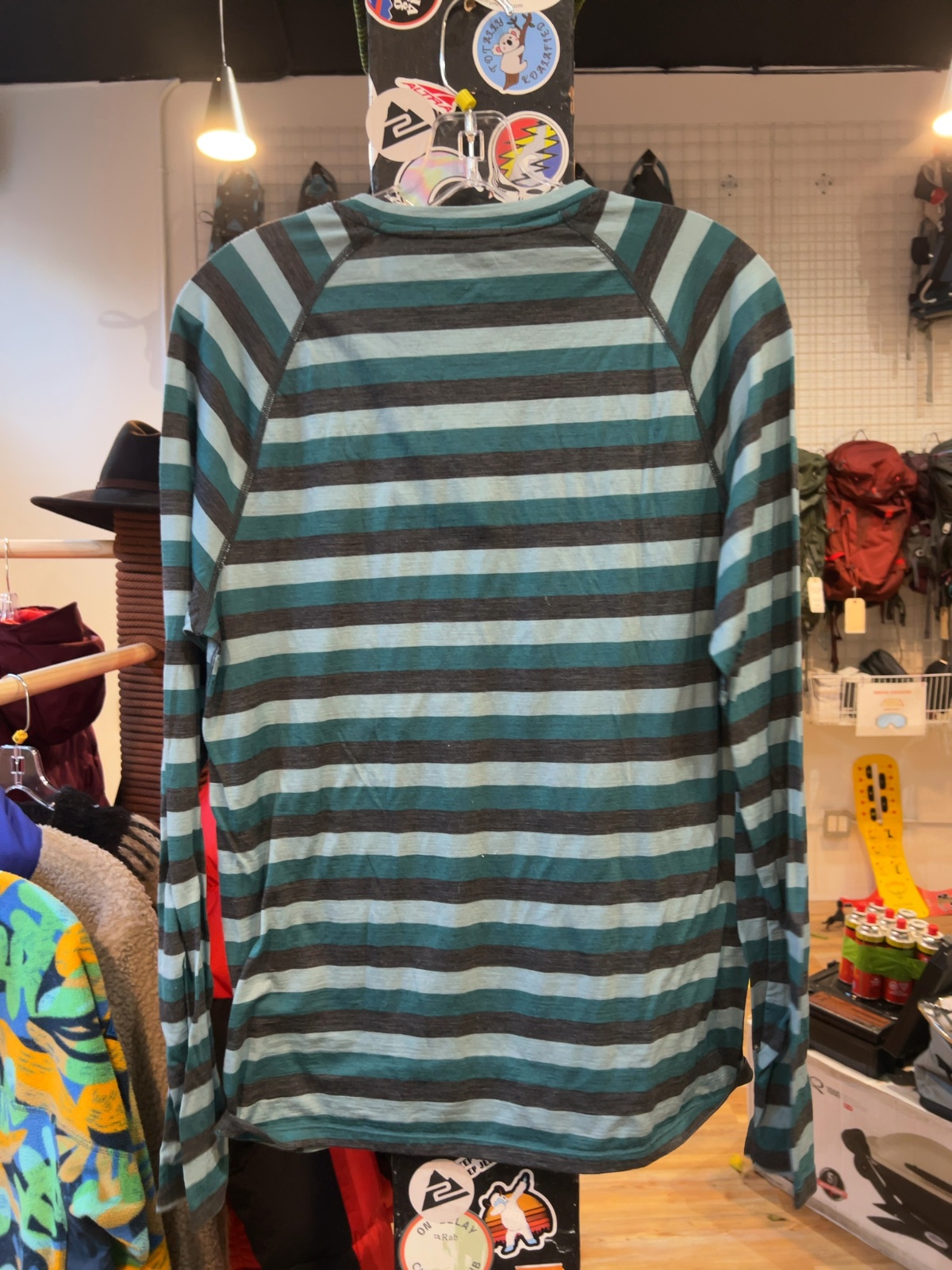 Smartwool Merino Base Layer Long Sleeve Striped Crew Top Good M