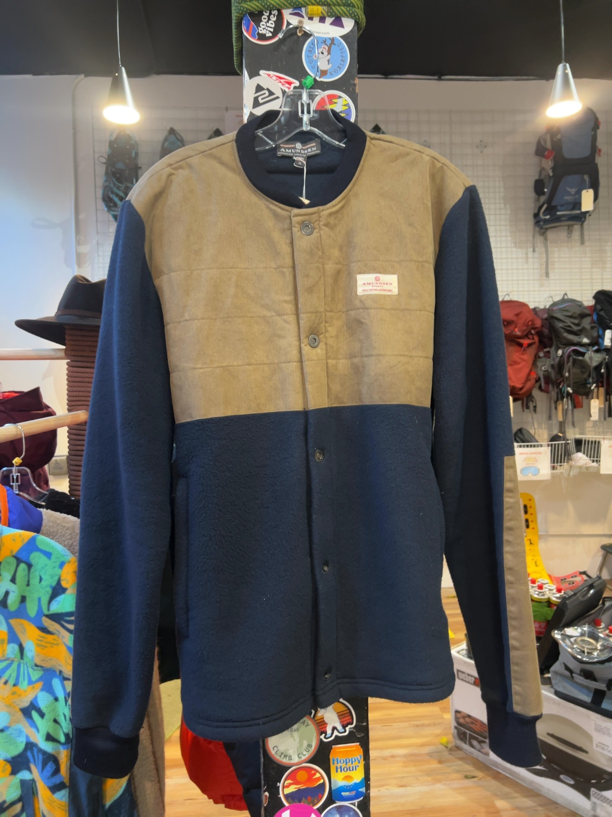 Amundsen Sports Heroes Wool Fleece Jacket Navy/Khaki XL