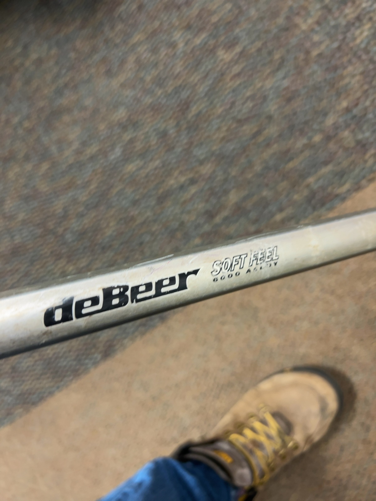 deBeer Soft Feel Lacrosse Stick Orange Silver Good