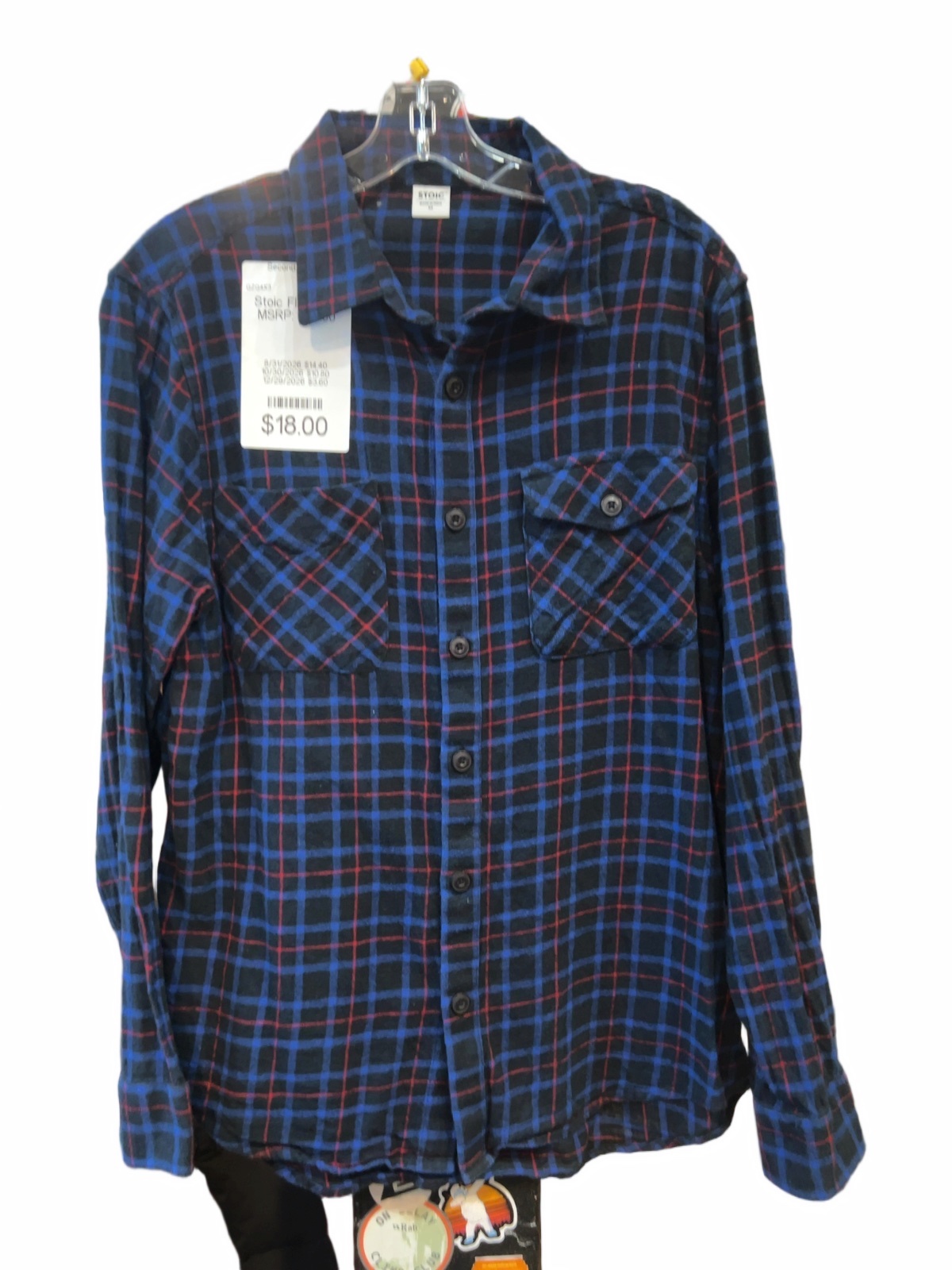 Stoic Flannel Long Sleeve Button Down Shirt Good M - image 1