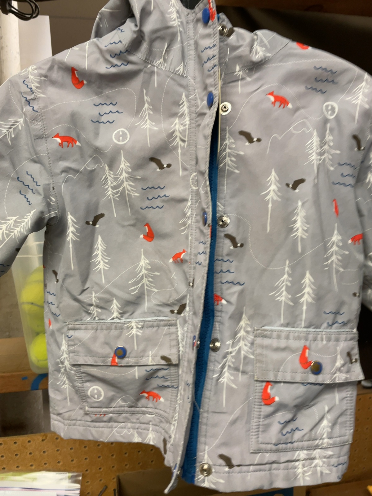 Jan & Jul Size 3T Fox Print Hooded Rain Jacket