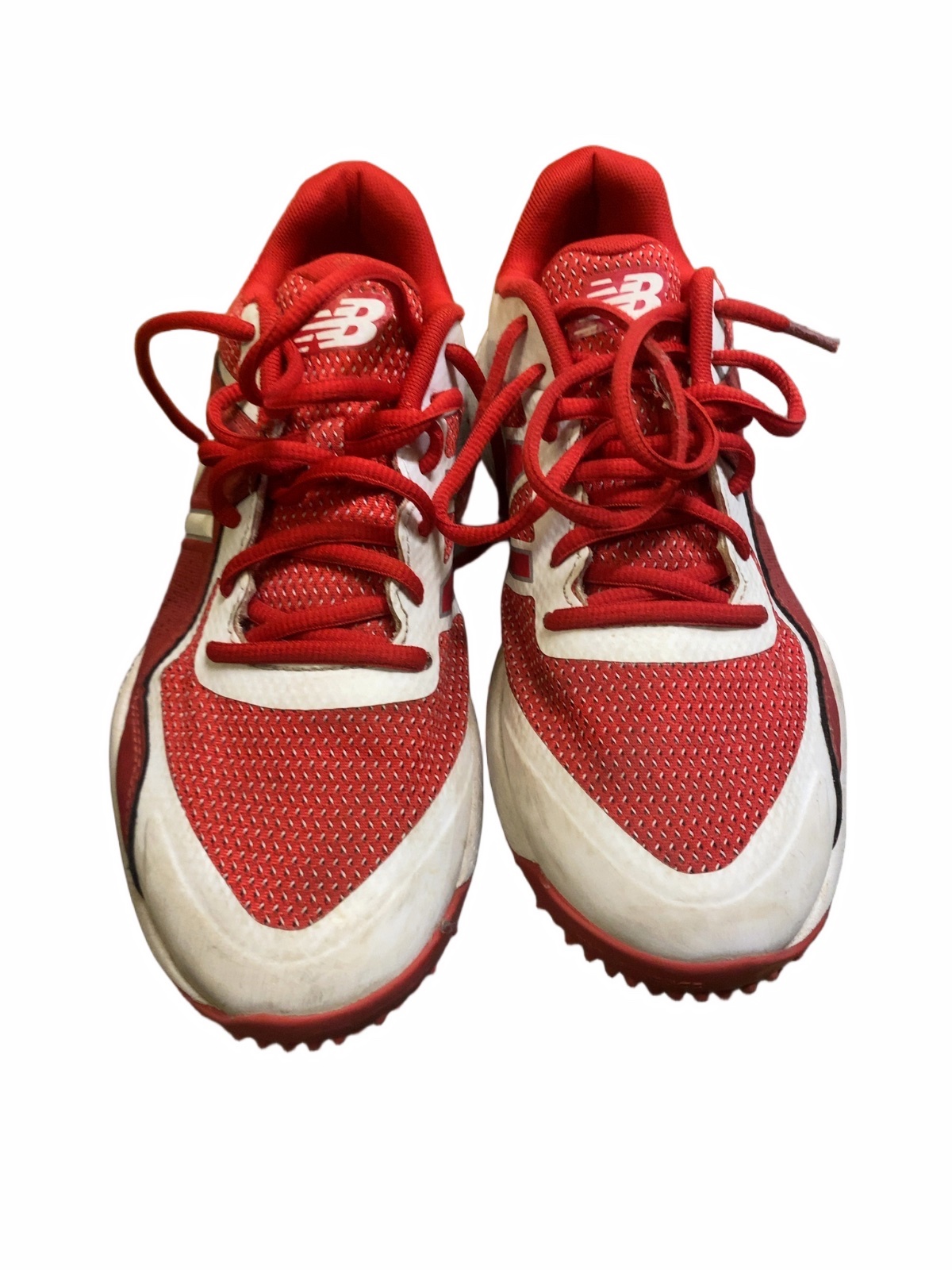 New Balance T4040TR4 Turf Baseball Shoes - Red/White - Size 7.5