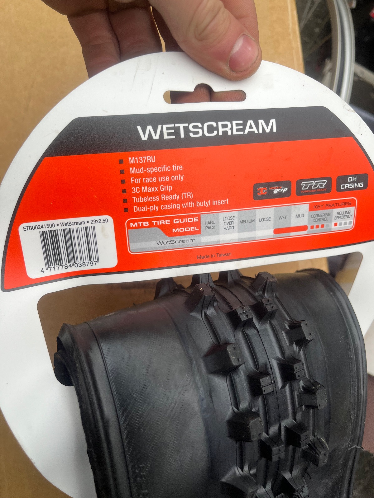 Maxxis WetScream Tire 29x2.50 DH Casing 3C Maxx Grip Black New
