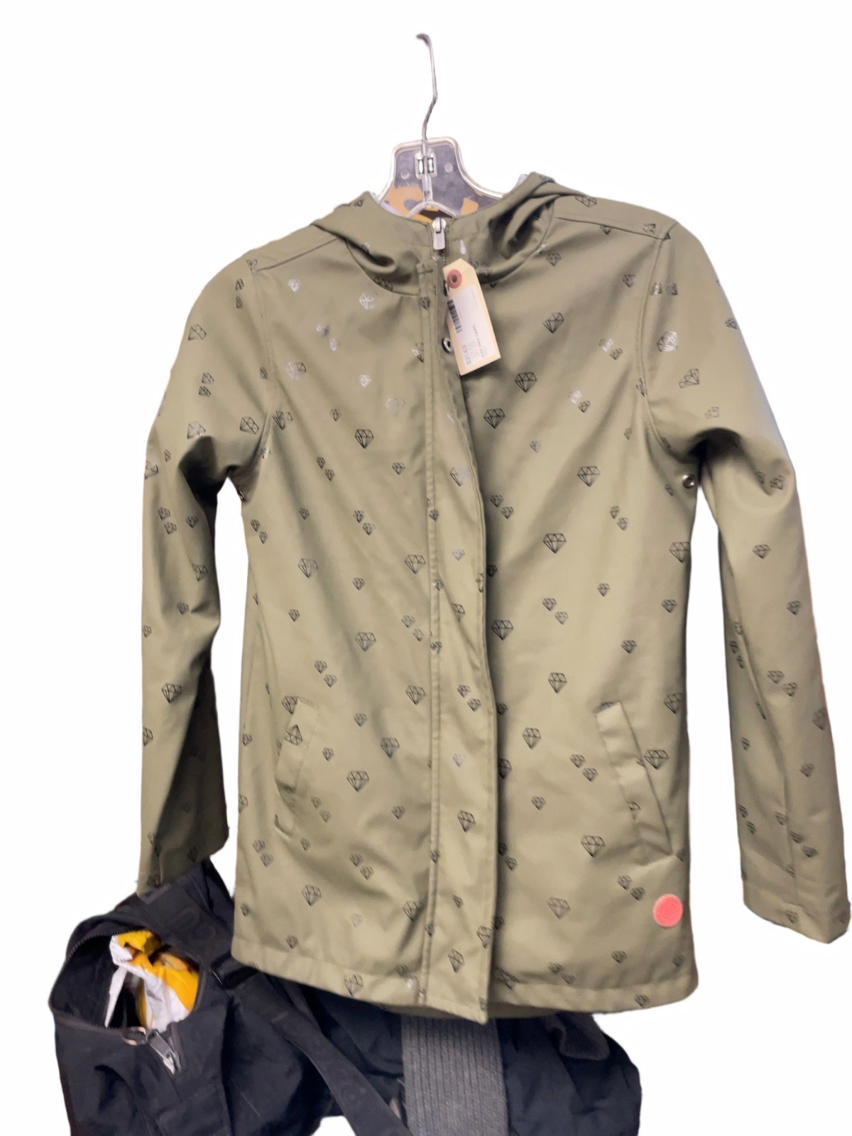 Cars Jeans JR 12 Green Diamond Print Rain Jacket