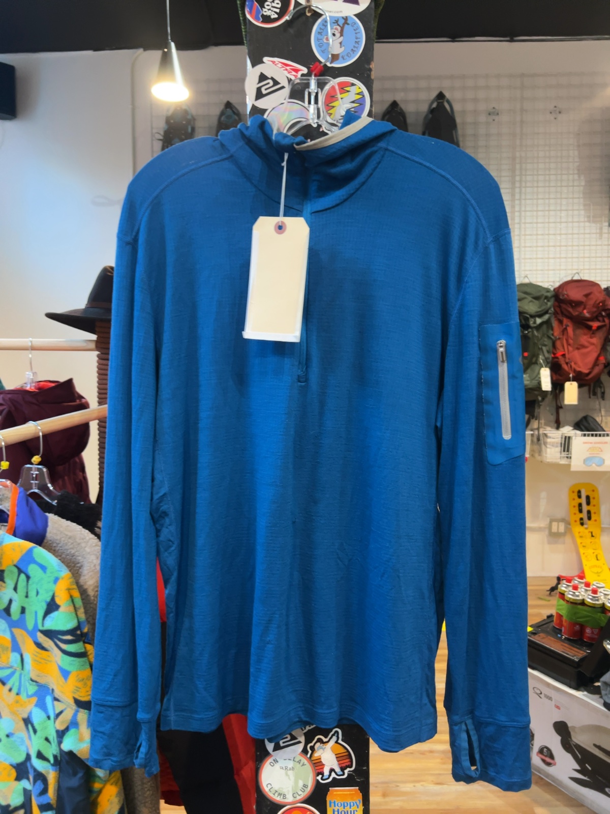 Icebreaker Oasis Merino 1/2 Zip Hoodie Blue Good L