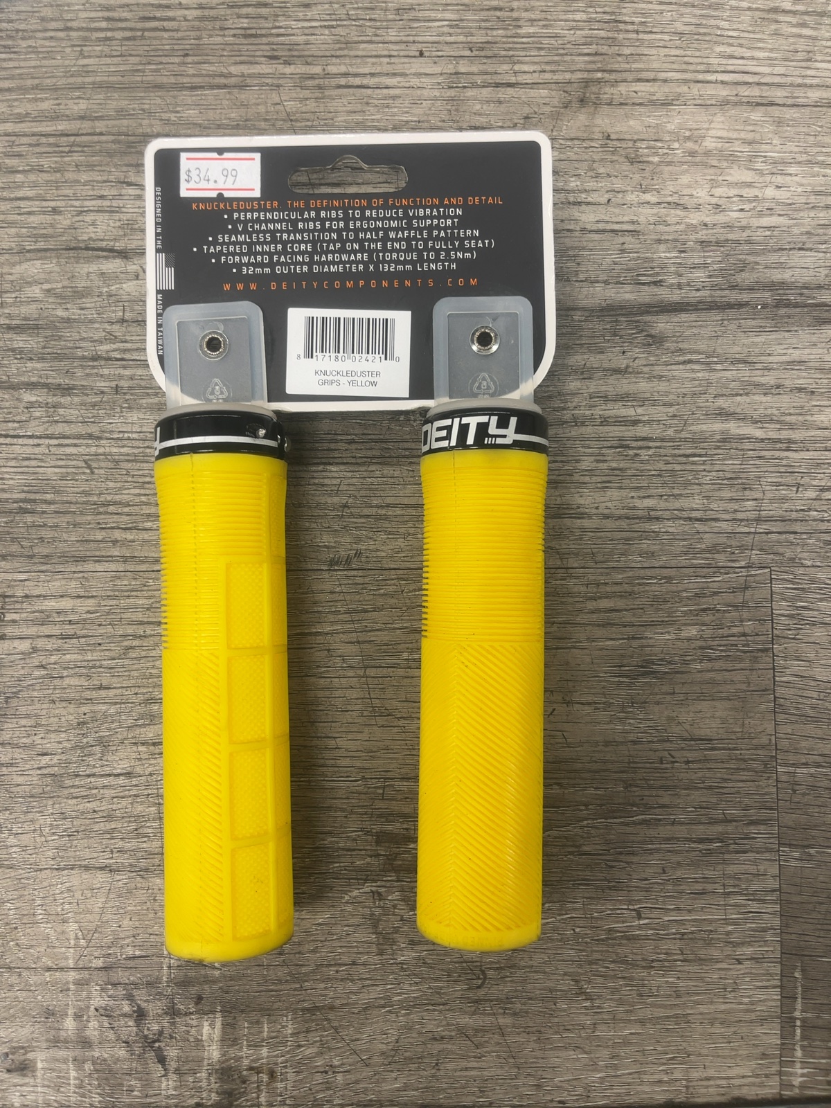 Deity Knuckleduster Lock-On Grips Yellow New