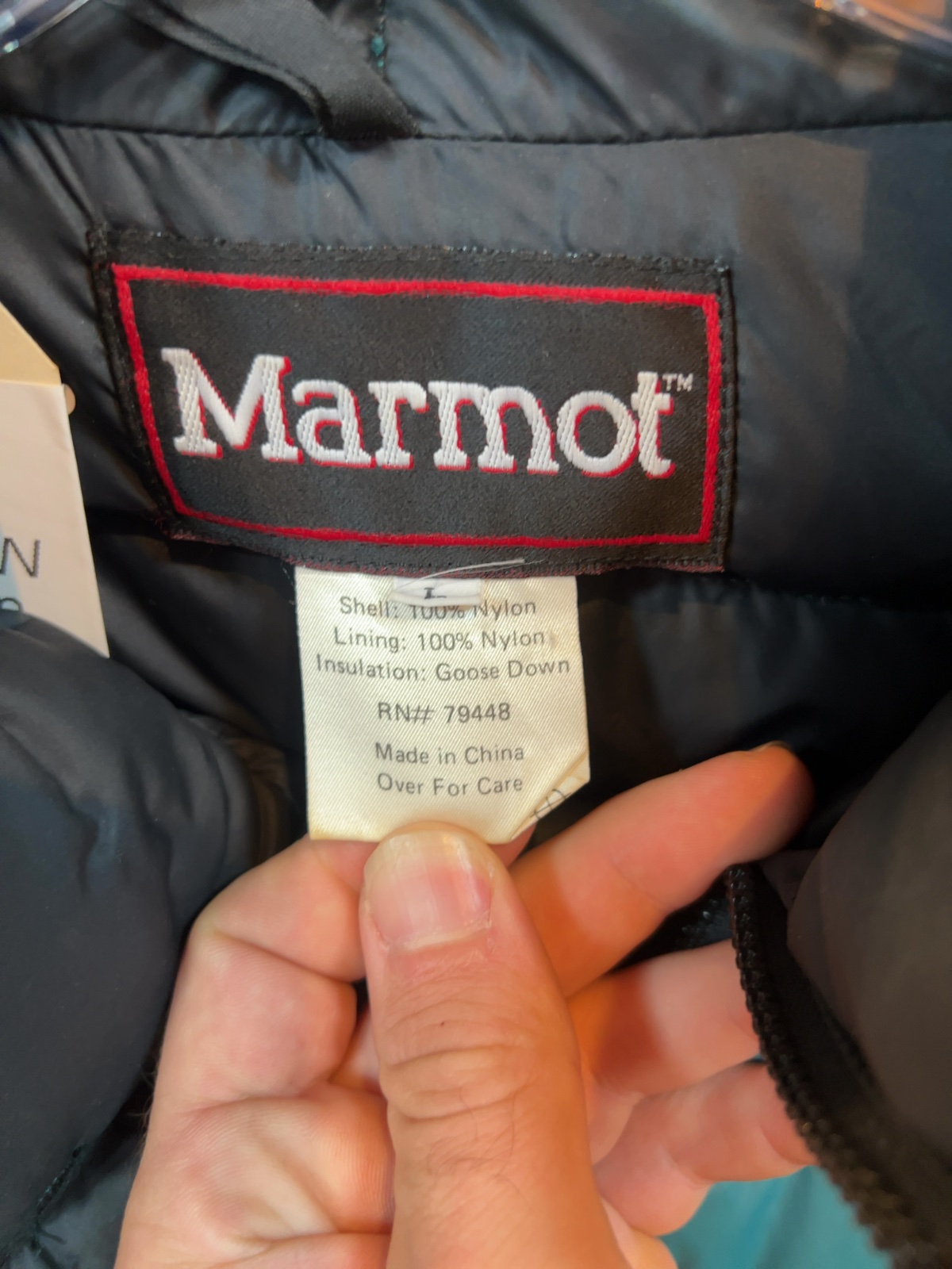 Marmot Vintage Puffer Goose Down Jacket Teal L