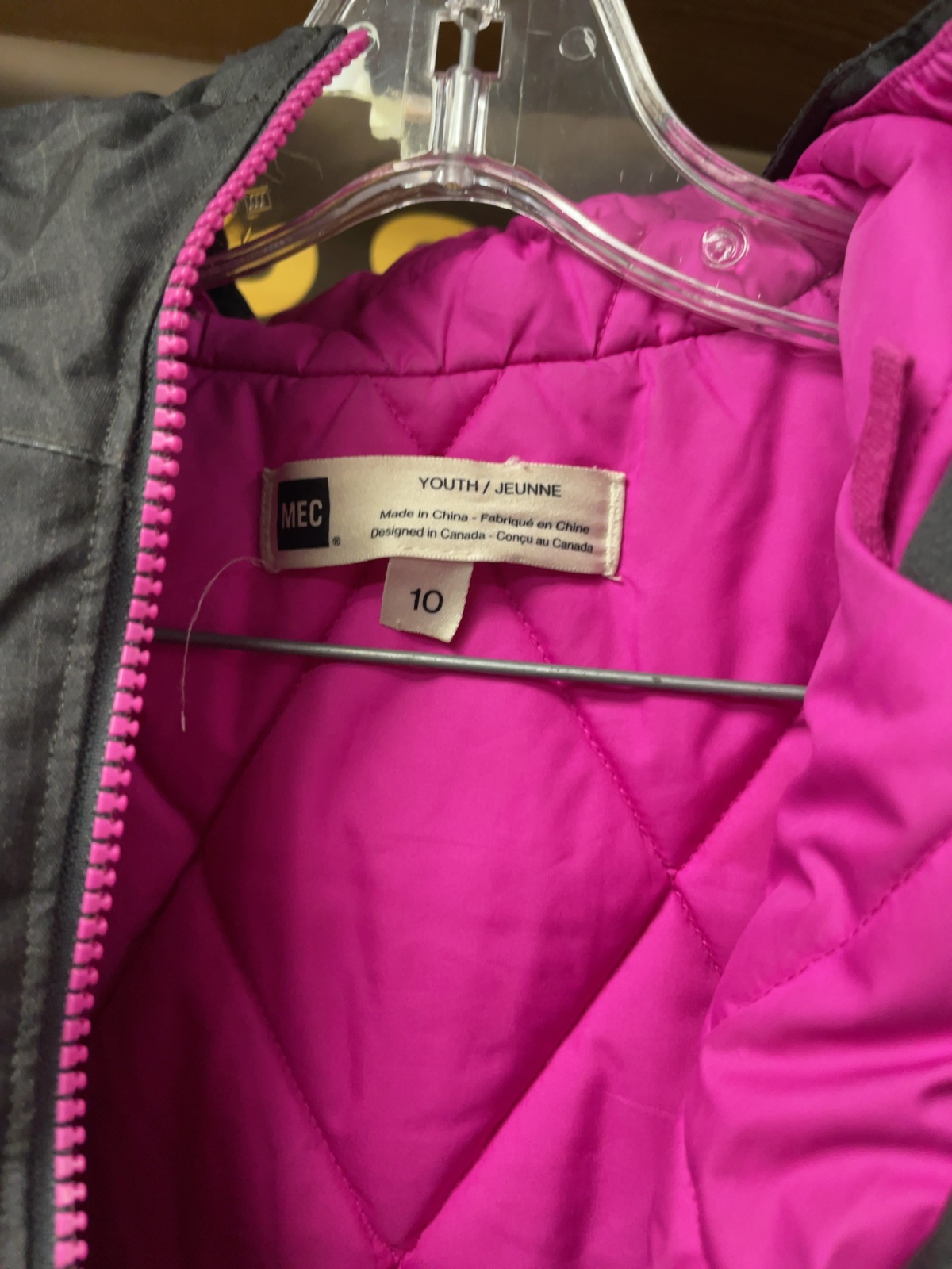 MEC Youth Size 10 Winter Jacket Grey/Pink