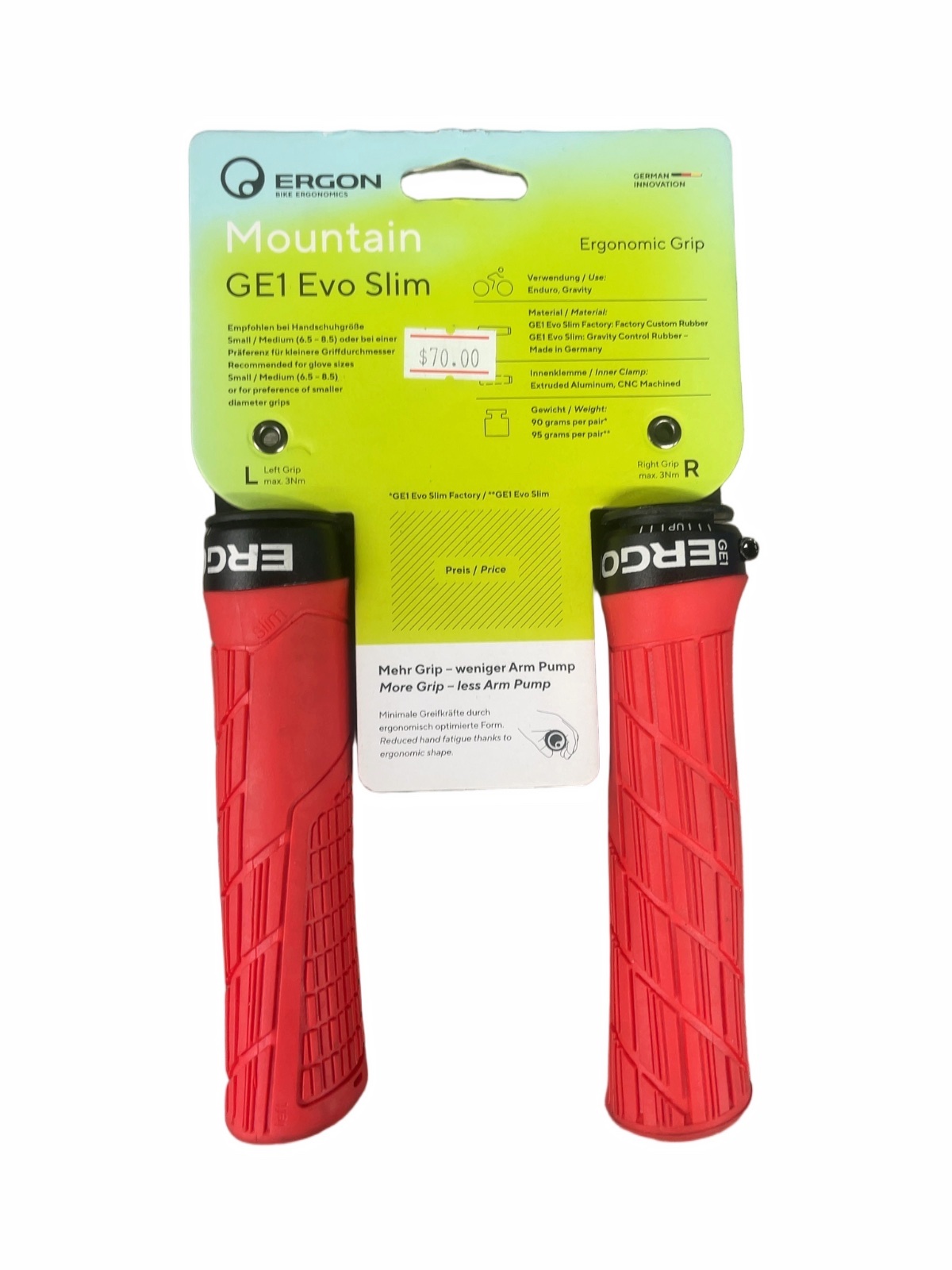 Ergon GE1 Evo Slim Mountain Bike Grips Red New