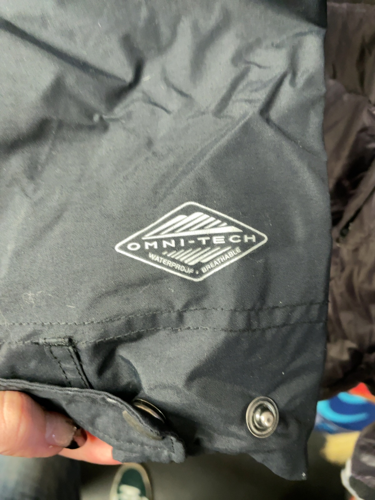Columbia Omni-Tech Hooded Rain Jacket Size M Black