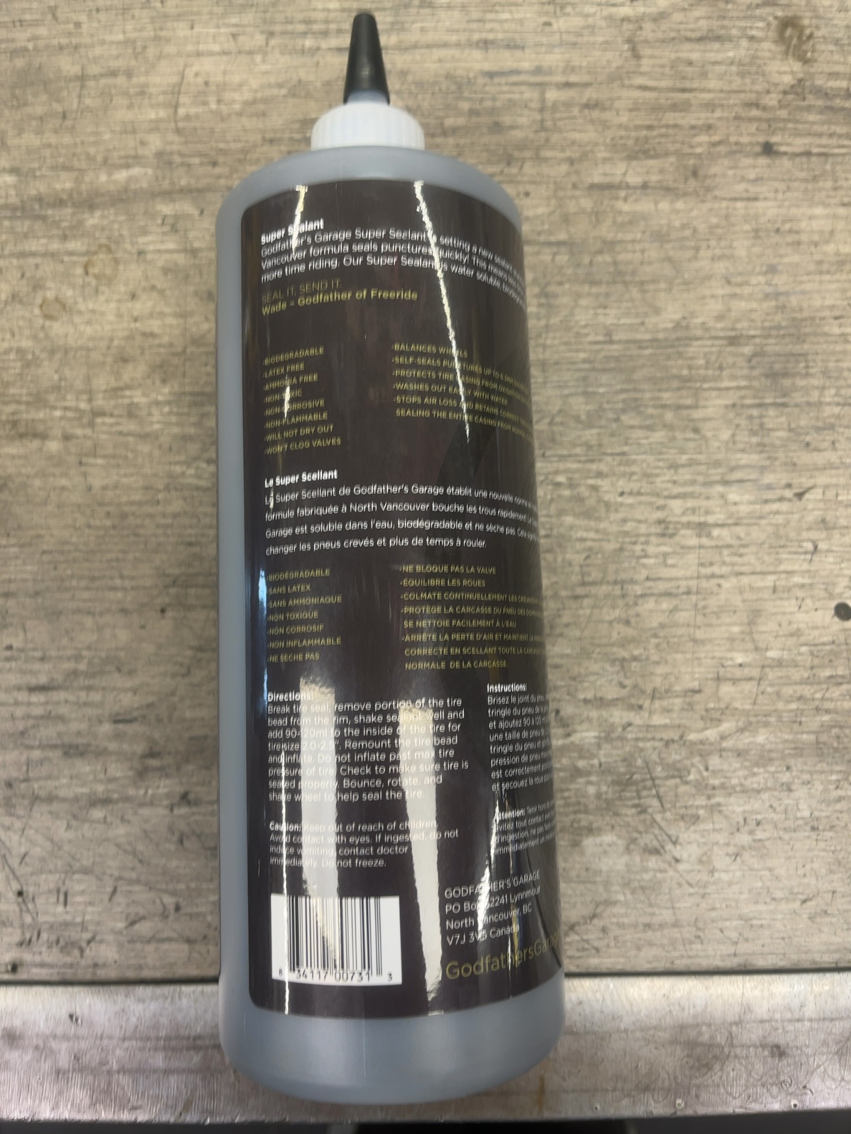 Godfather's Garage Super Sealant Tubeless Tire Sealant 1 Litre New
