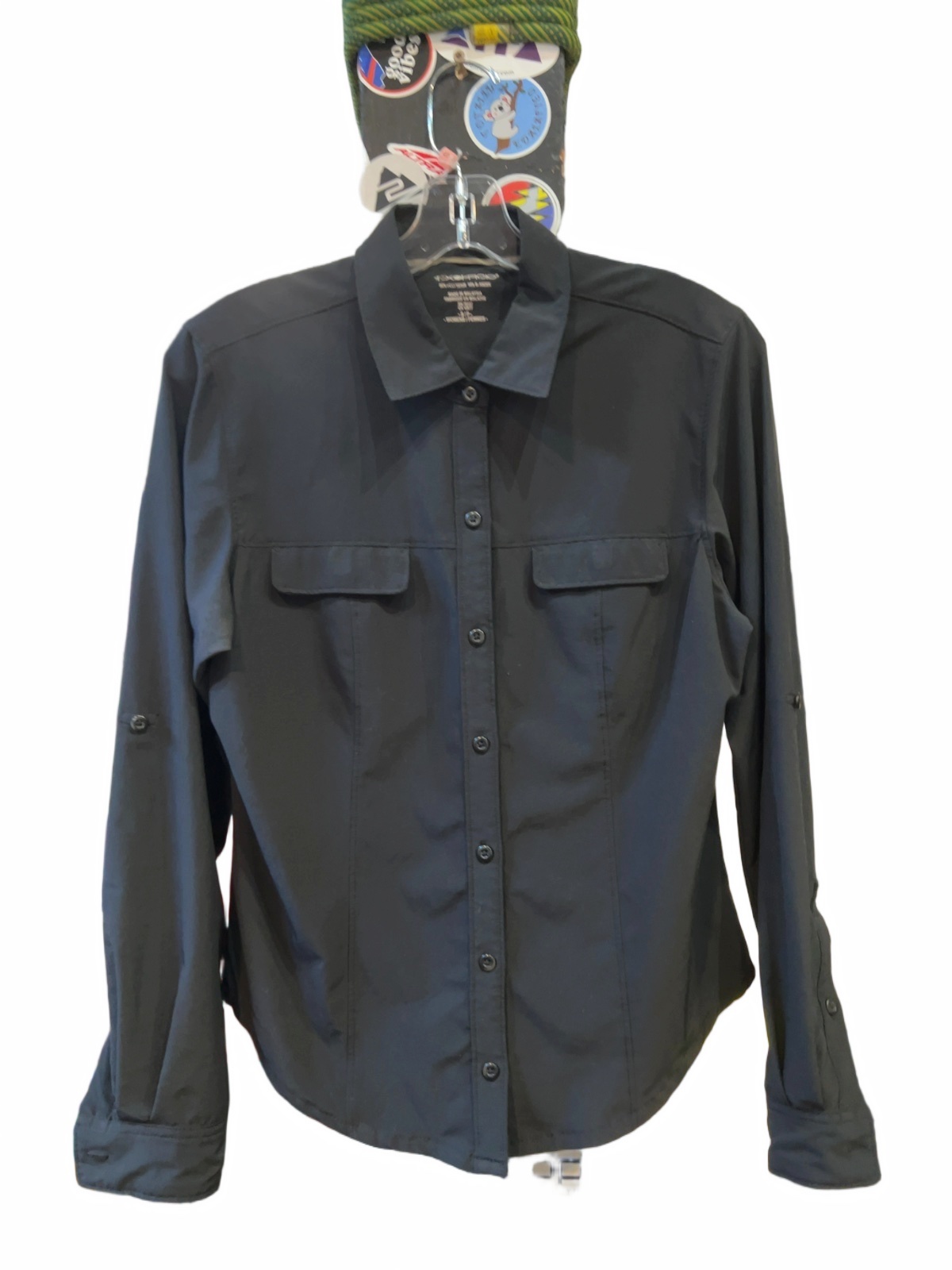 ExOfficio Women's Technical Button Down Shirt Black Good S - image 1