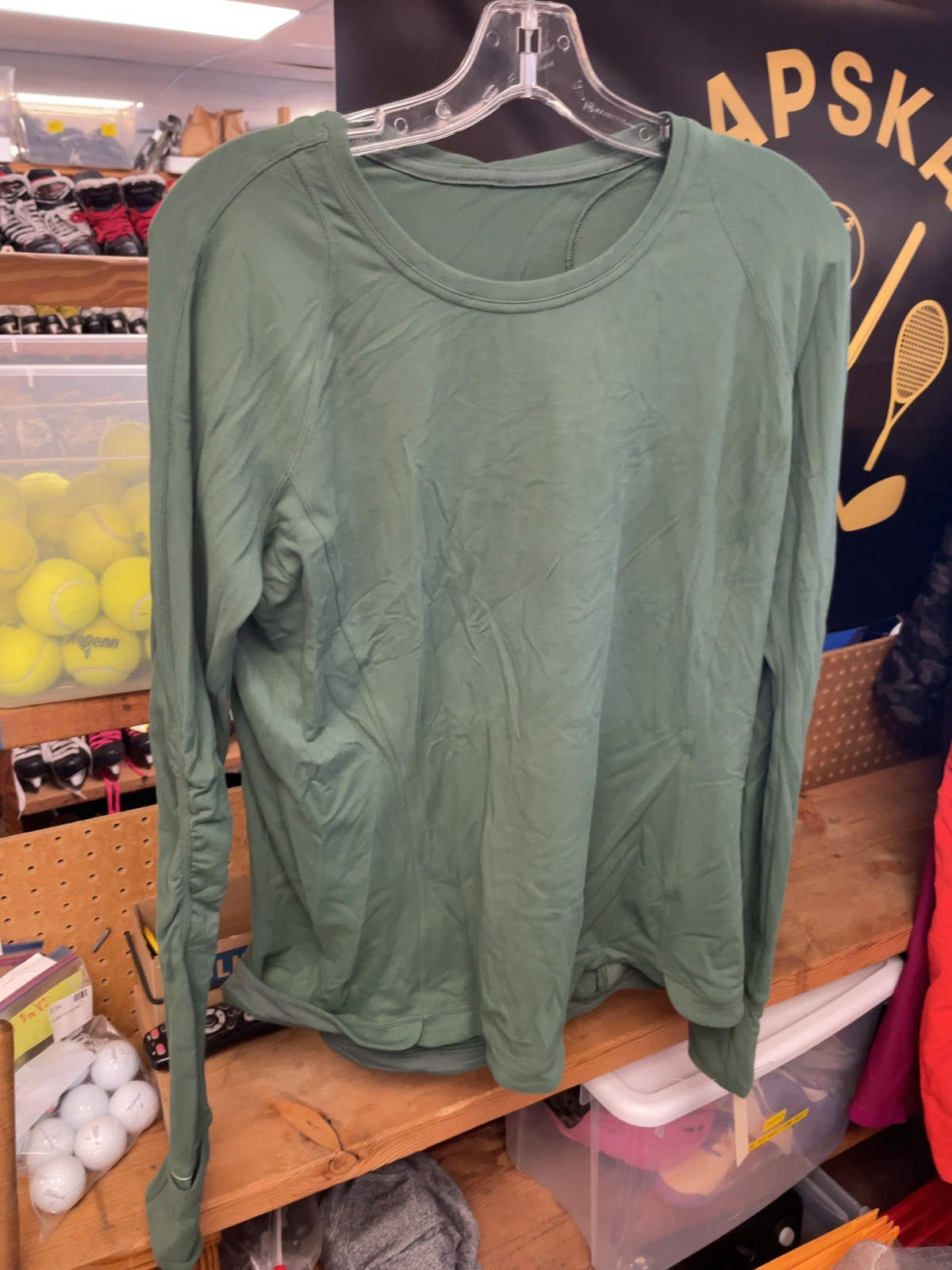 Lululemon Women's Long Sleeve Top Size 12 Green