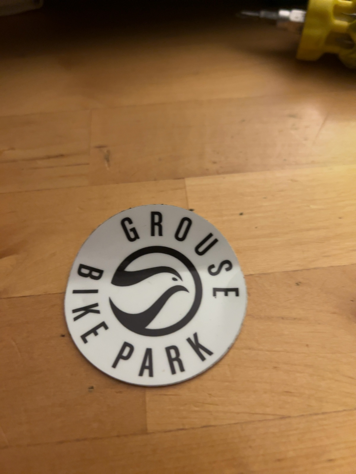 Grouse Bike Park Round Vinyl Sticker White / Black