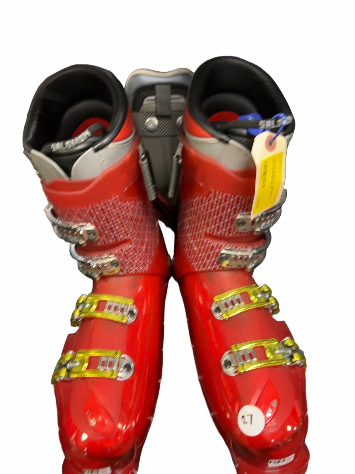 Salomon Falcon 10 Racing Ski Boots Red Blk/Gld Good 27 - image 1
