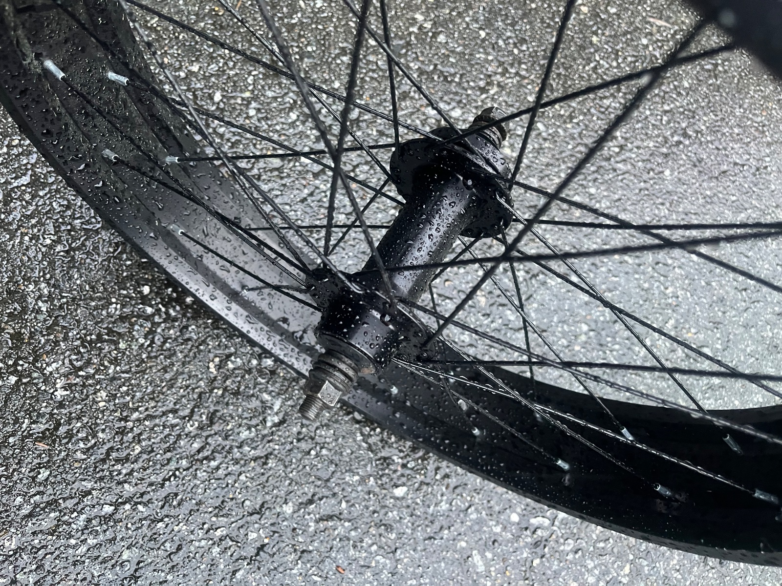 Wide Fat Tire / EBike Rim Wheel Nutted Axle Black Good