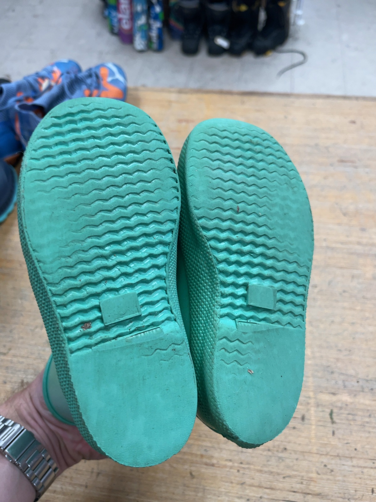 Hunter First Classic Rain Boots Size 6/7C Green Glitter