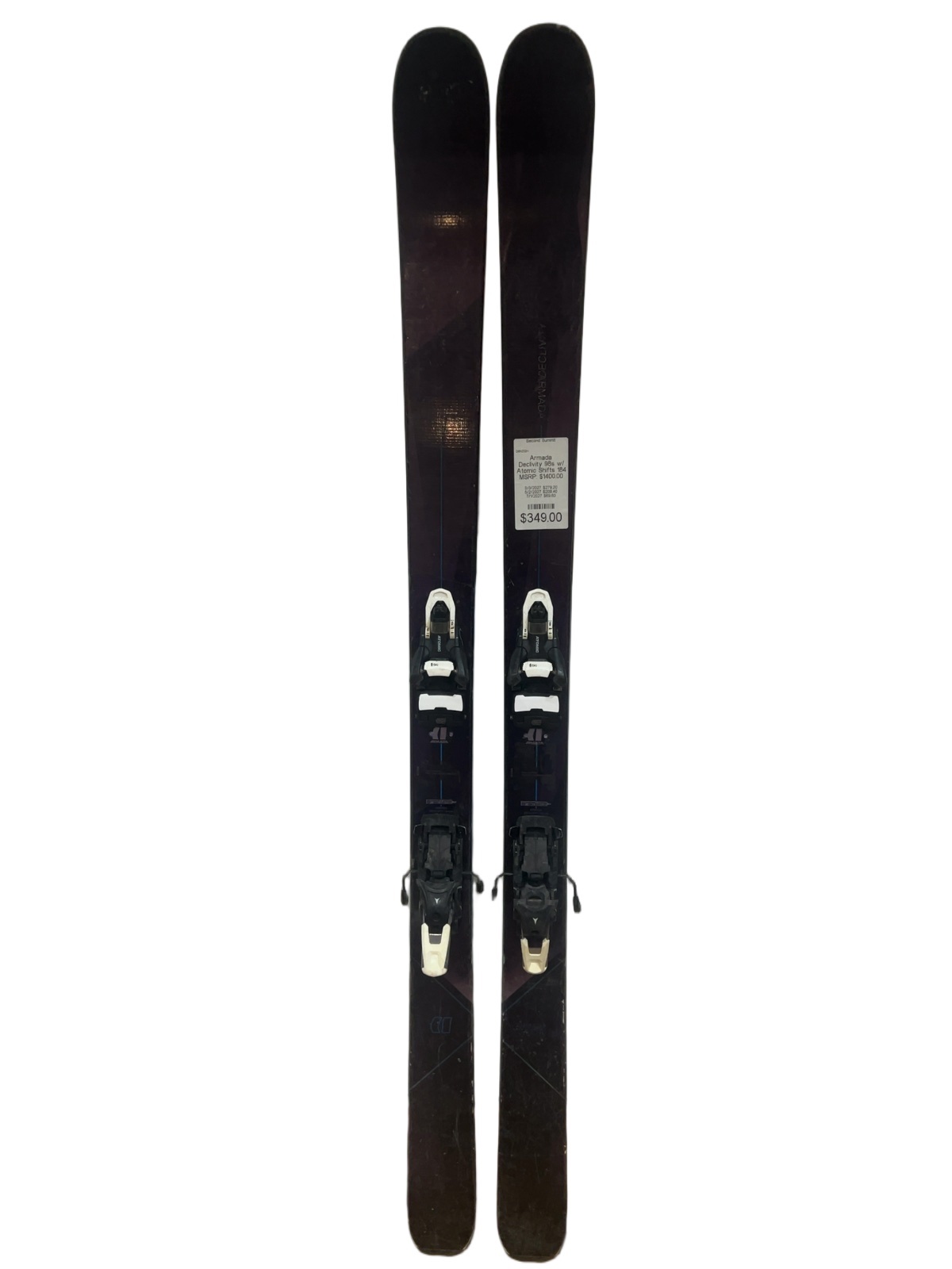Armada Declivity 98 Skis with Atomic Shift Bindings Used 184 cm