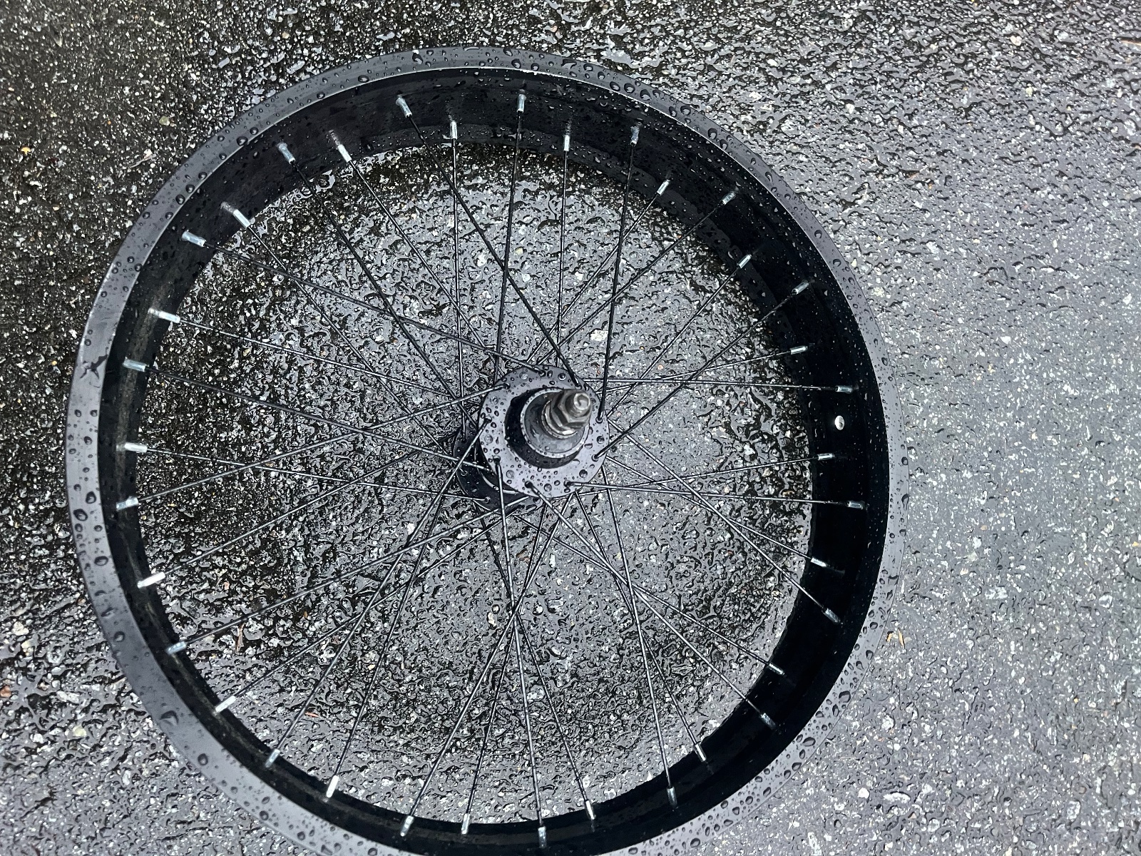 Wide Fat Tire / EBike Rim Wheel Nutted Axle Black Good