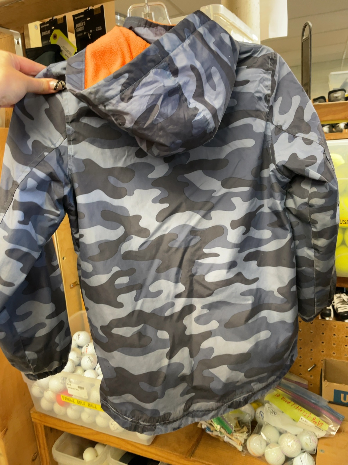 Carter's Blue Camo Fleece-Lined Hooded Winter Jacket Size 8