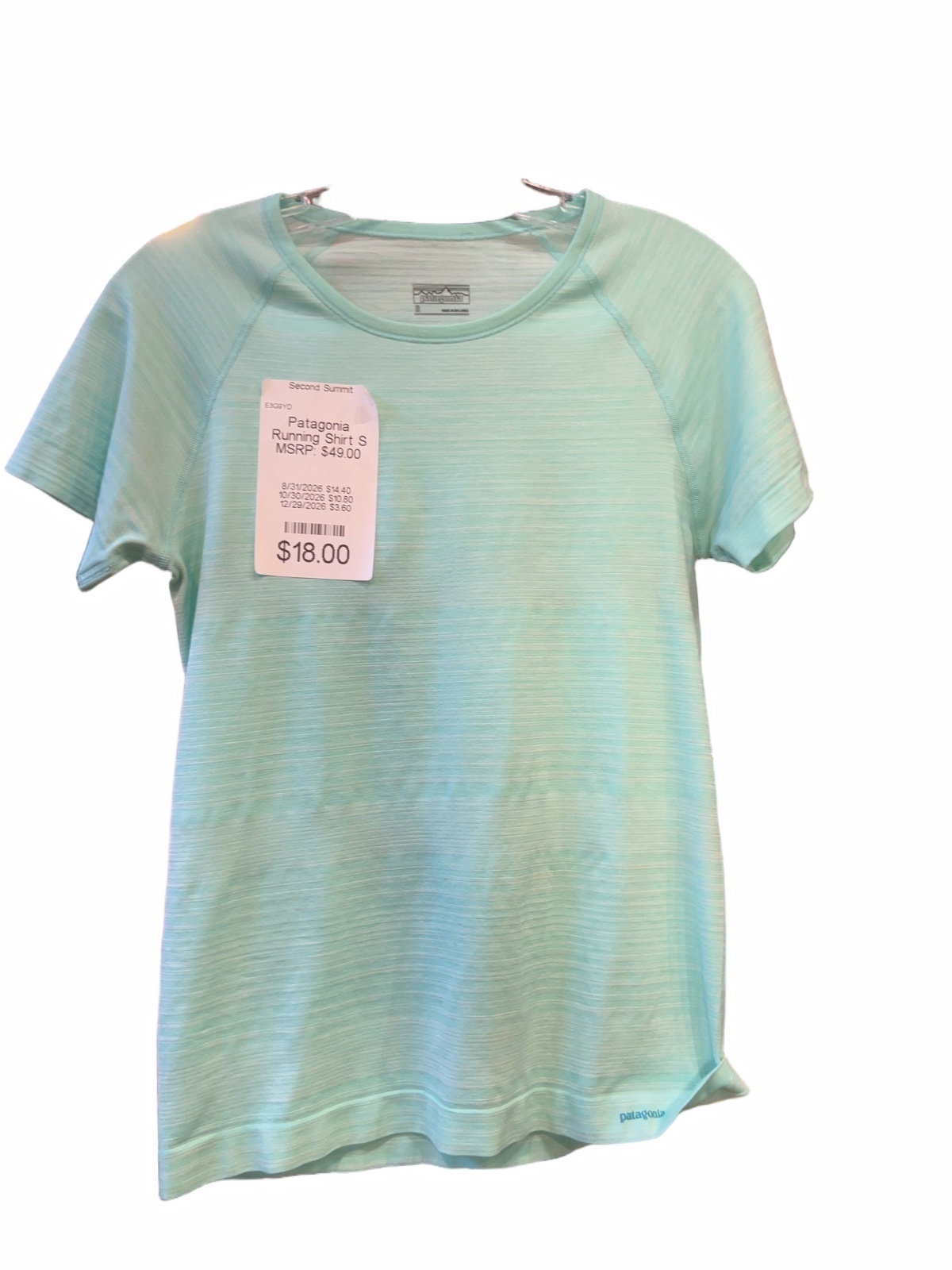 Patagonia Capilene Cool Lightweight Running Shirt Mint S