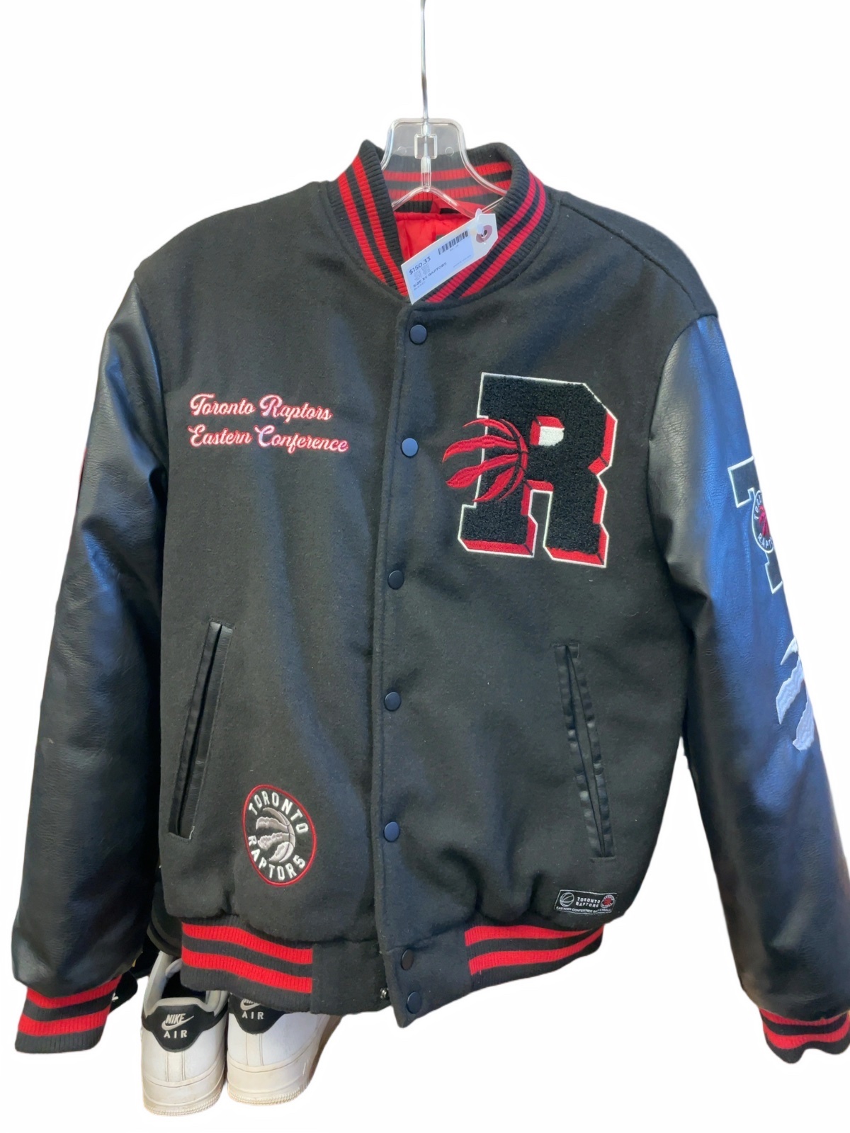 NBA By Josh Denzel Toronto Raptors Varsity Jacket Size XS Black/Red - image 1