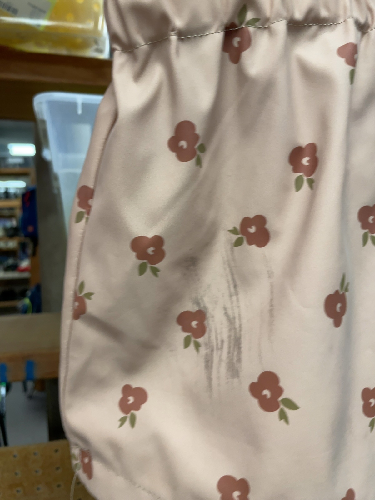 Floral Hooded Rain Jacket Size 24M Beige