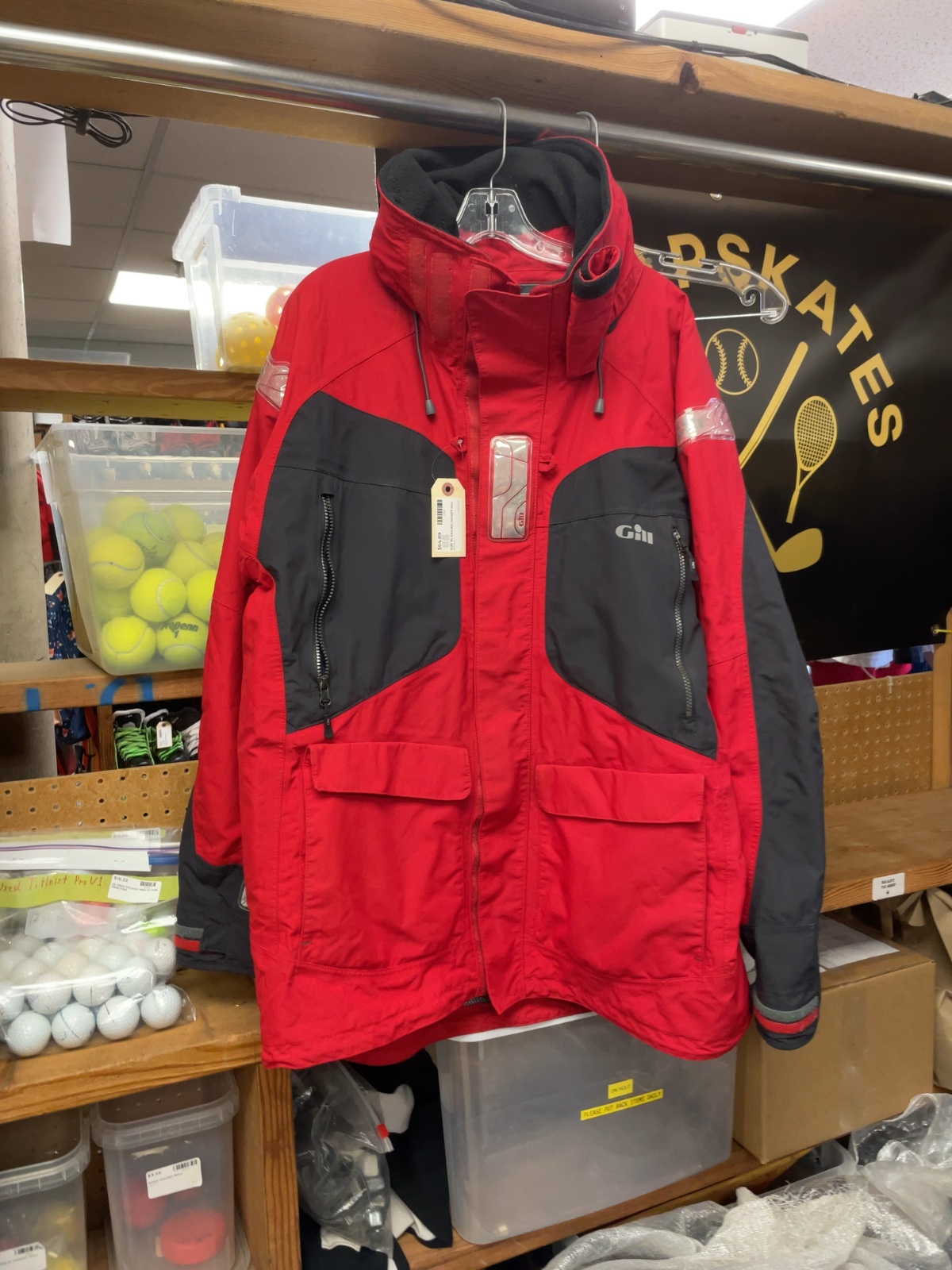 Gill Sailing Jacket Size XL Red and Charcoal
