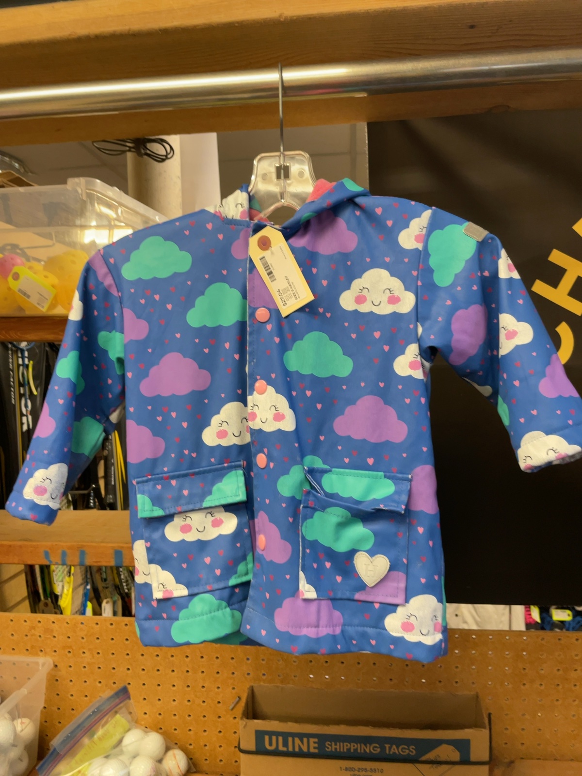 Hatley Blue Clouds Rain Jacket Size 3
