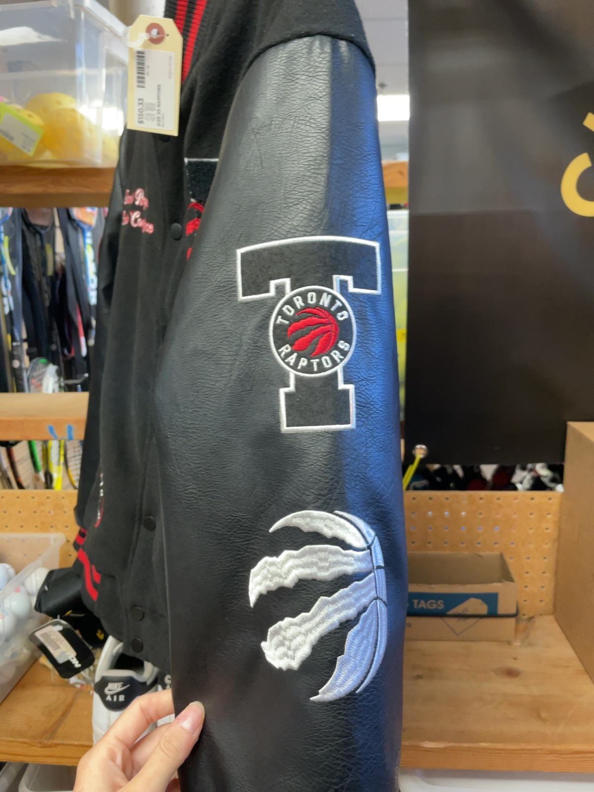 NBA By Josh Denzel Toronto Raptors Varsity Jacket Size XS Black/Red
