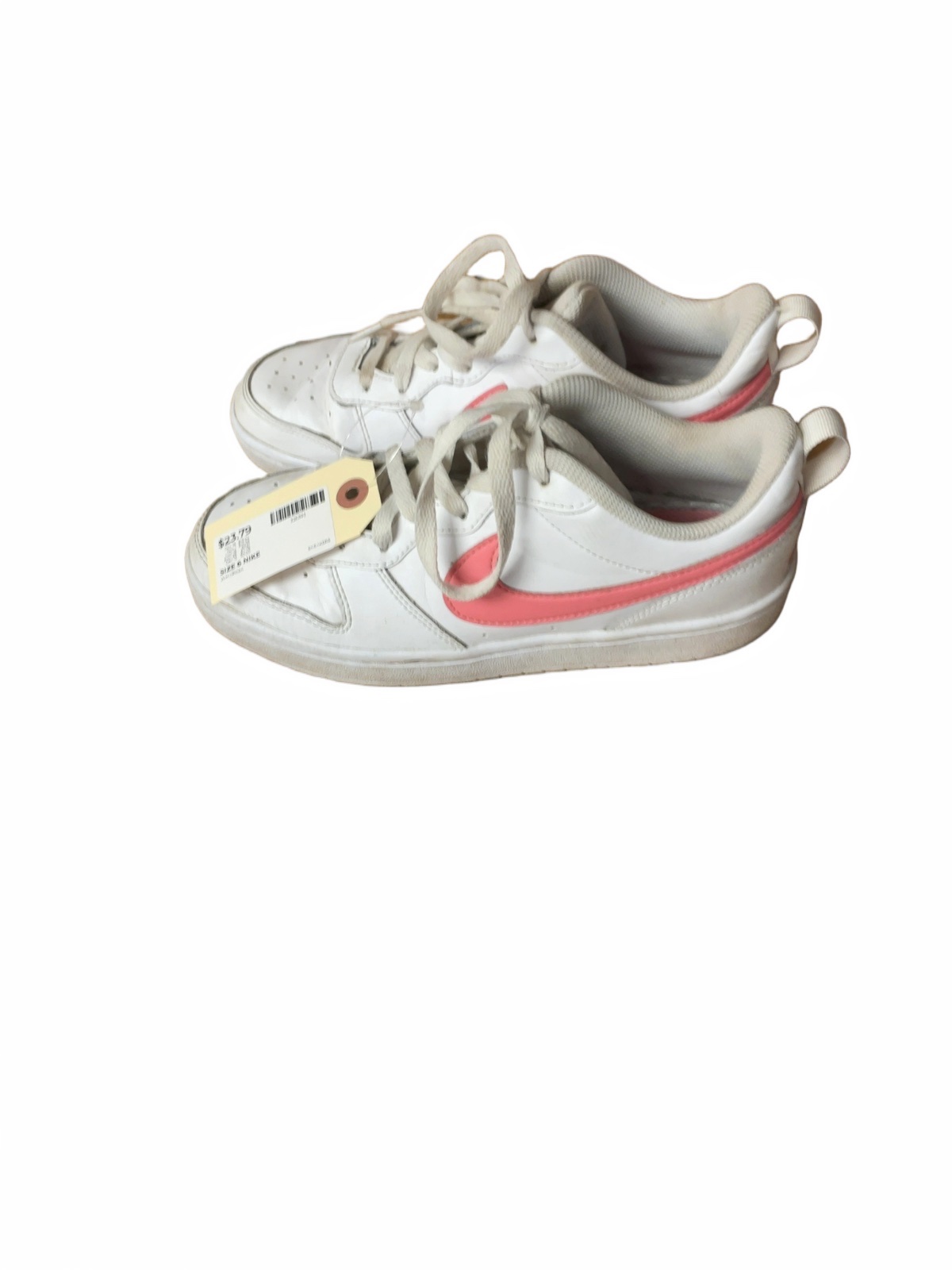 Nike Court Borough Low 2 Size 6Y White / Pink - image 1