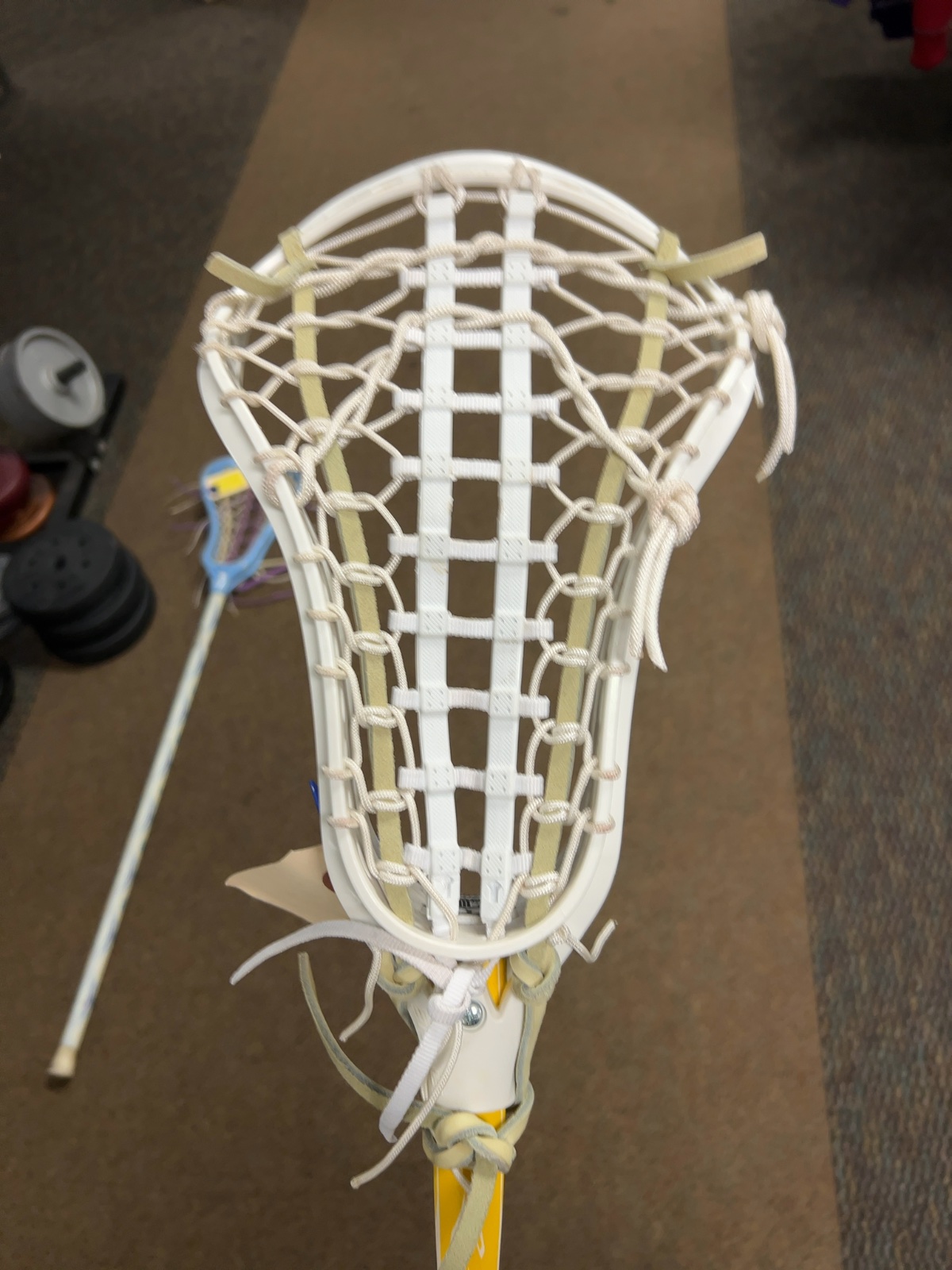 Brine Dynasty Head With Full Composite Tapered Shaft Complete Women's Lacrosse Stick Good 42.5"