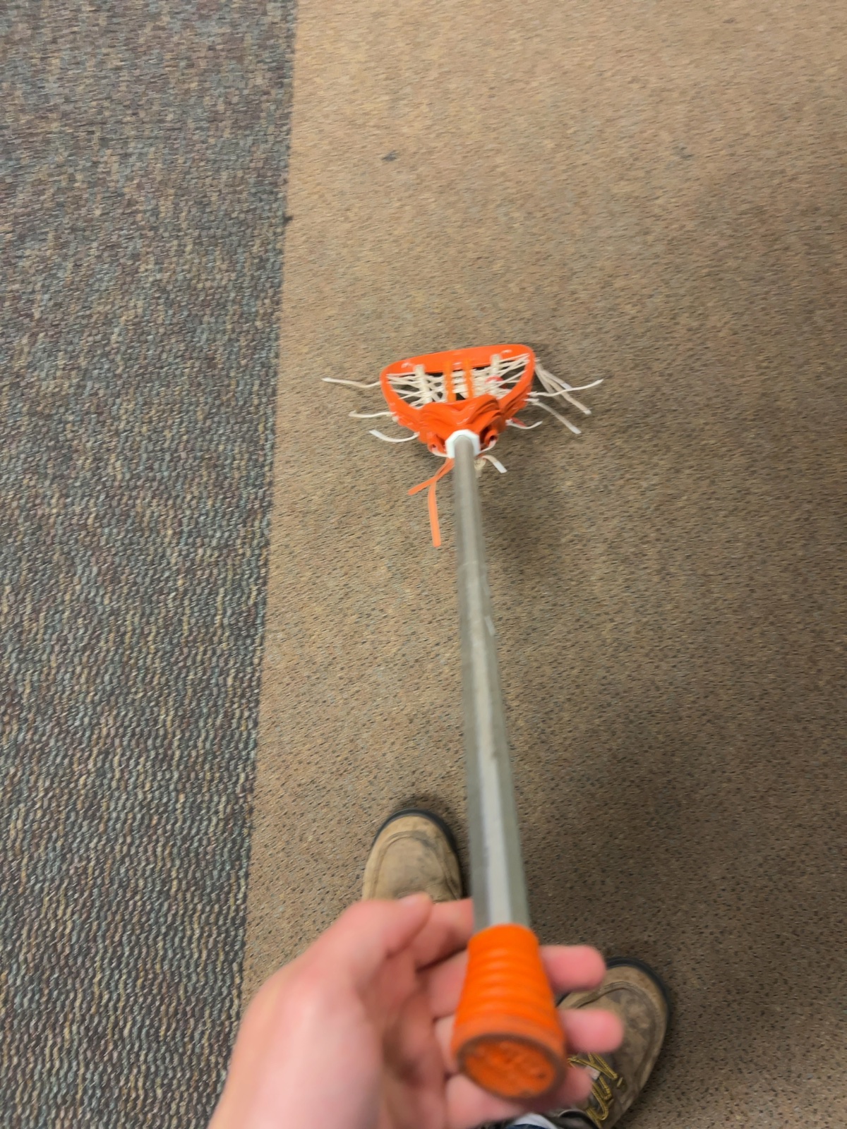 deBeer Soft Feel Lacrosse Stick Orange Silver Good