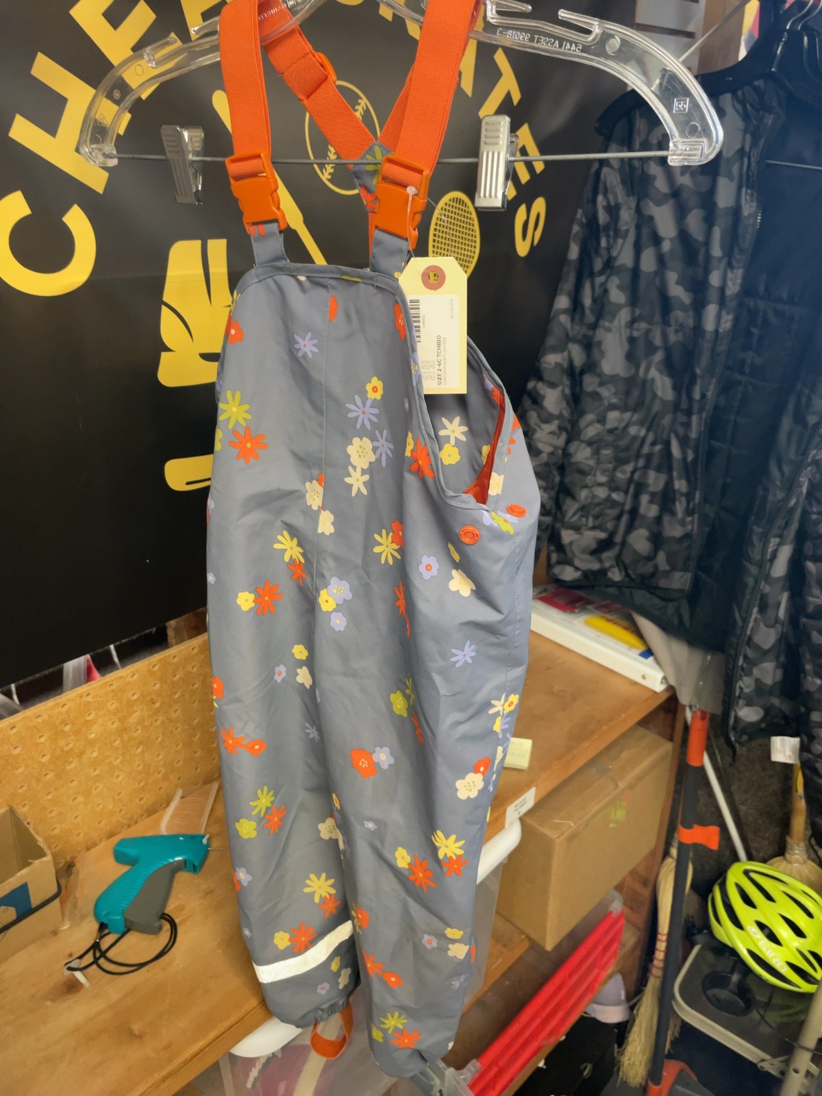 Tchibo Size 98/104 Kids Floral Rain Pants Bib Overalls