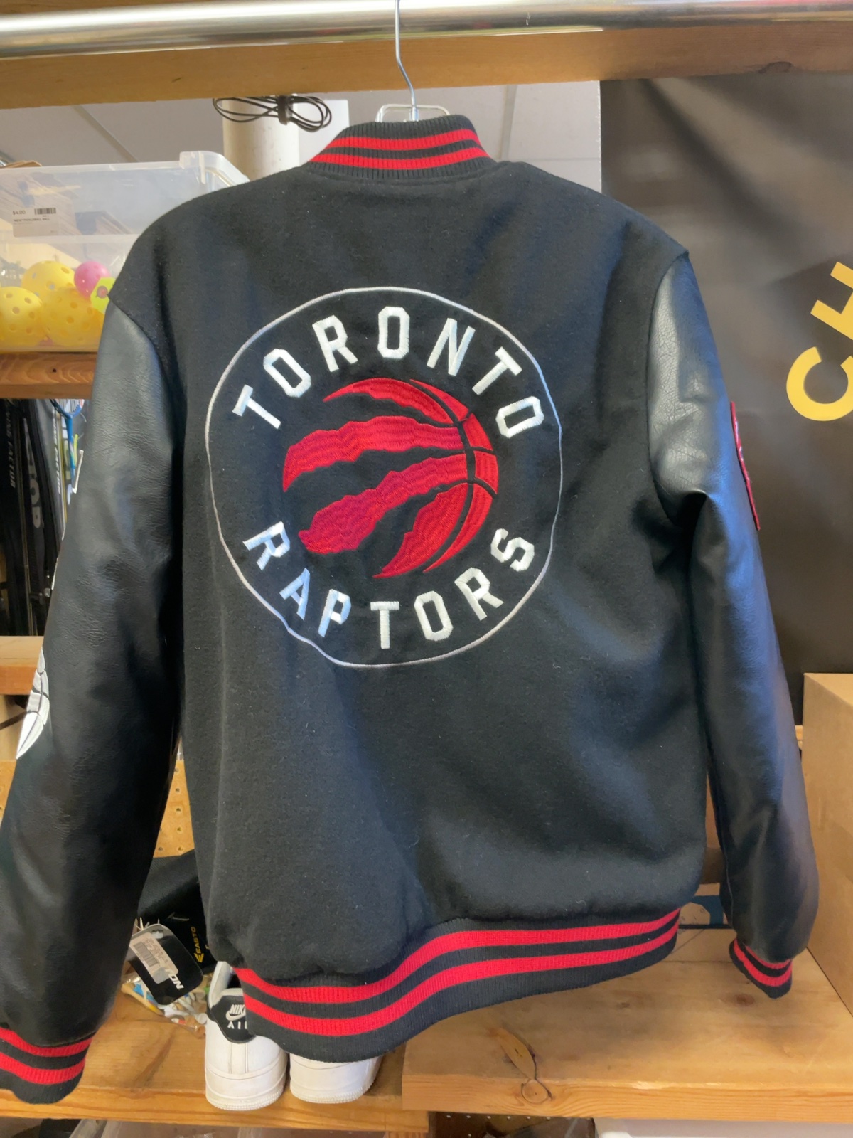 NBA By Josh Denzel Toronto Raptors Varsity Jacket Size XS Black/Red